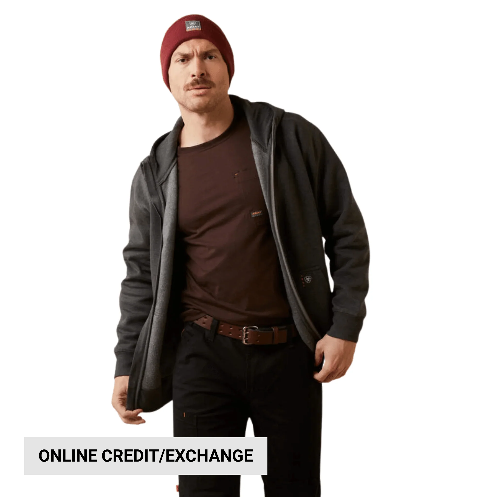 Ariat Men's Born For This Full Zip Hoodie - Charcoal Heather