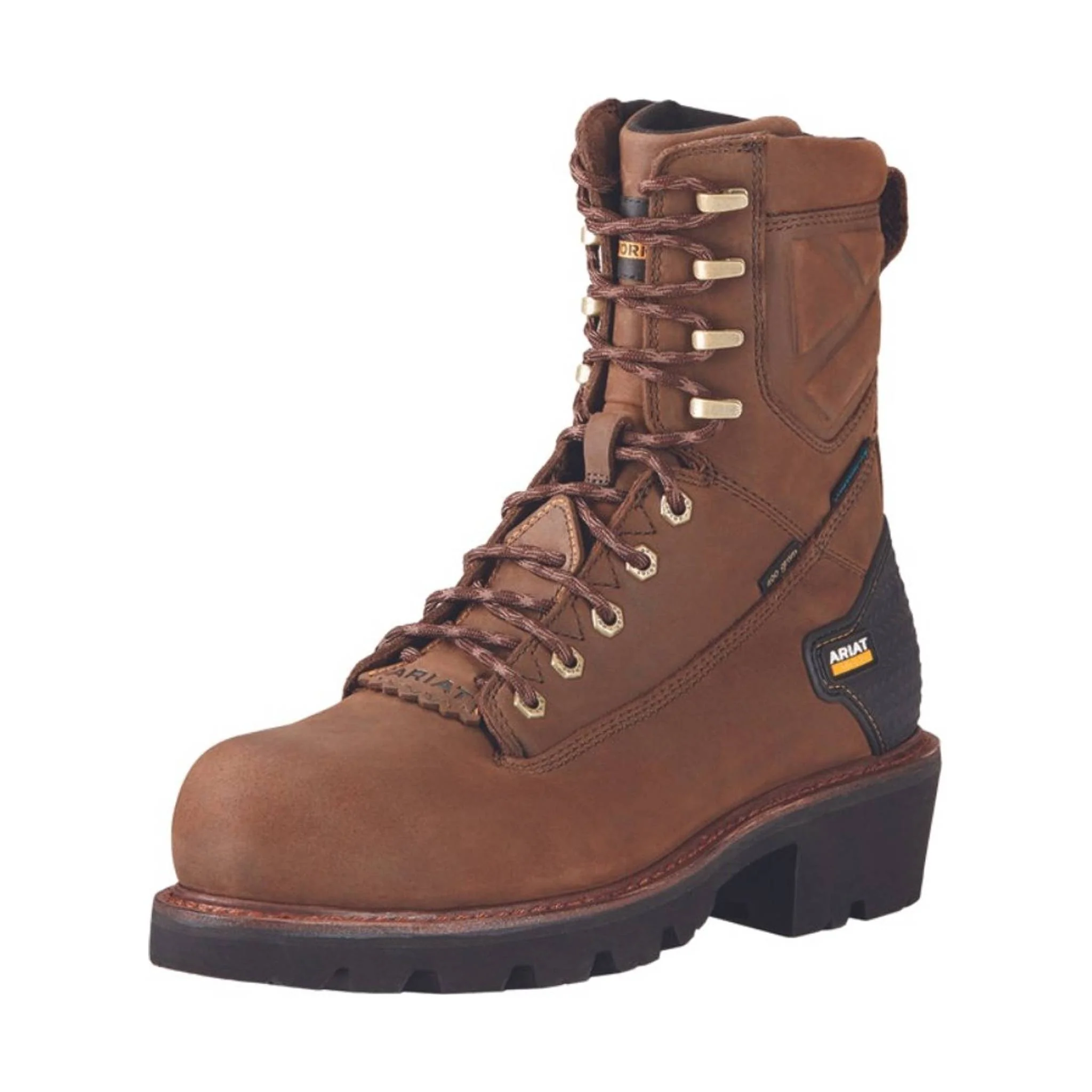 Ariat Men's Powerline 8 Inch 400G Waterproof Composite Toe Work Boot - Oily Distressed Brown - Image 3