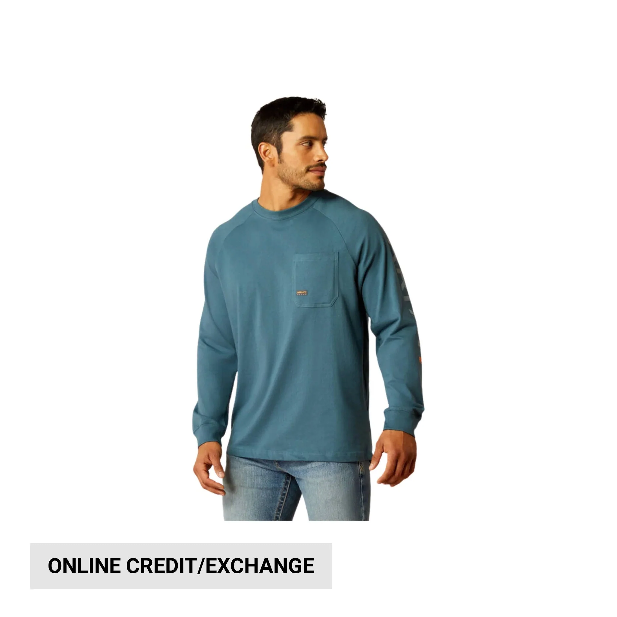 Ariat Men's Rebar Cotton Strong Graphic Long Sleeve T Shirt - Stargazer/Smoke Blue