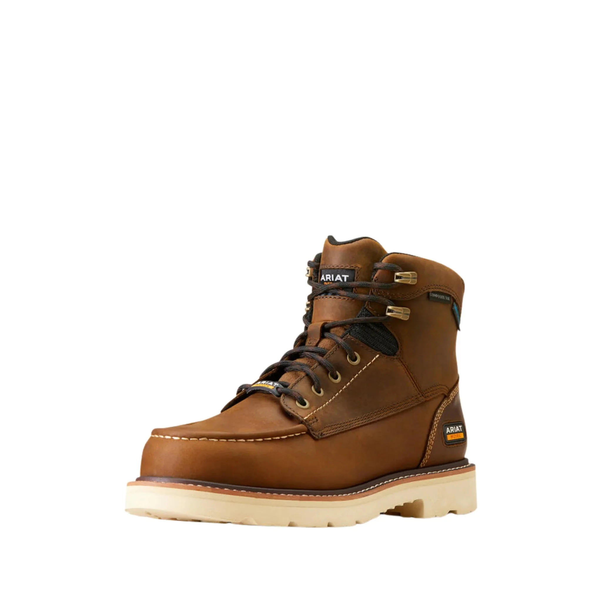 Ariat Men's Rebar Lift 6 Inch Waterproof Composite Toe Work Boots - Distressed Brown - Image 3
