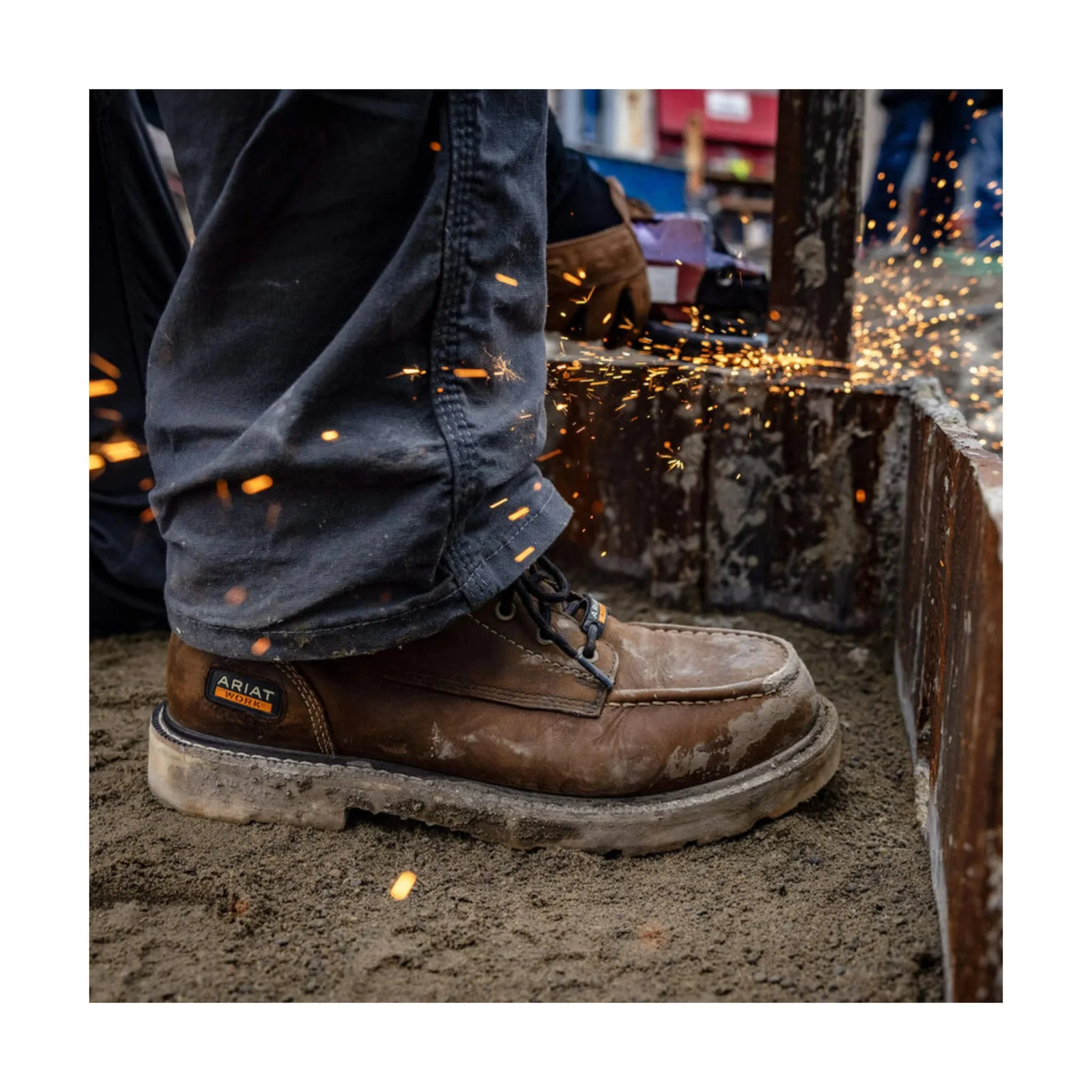 Ariat Men's Rebar Lift 6 Inch Waterproof Composite Toe Work Boots - Distressed Brown - Image 7