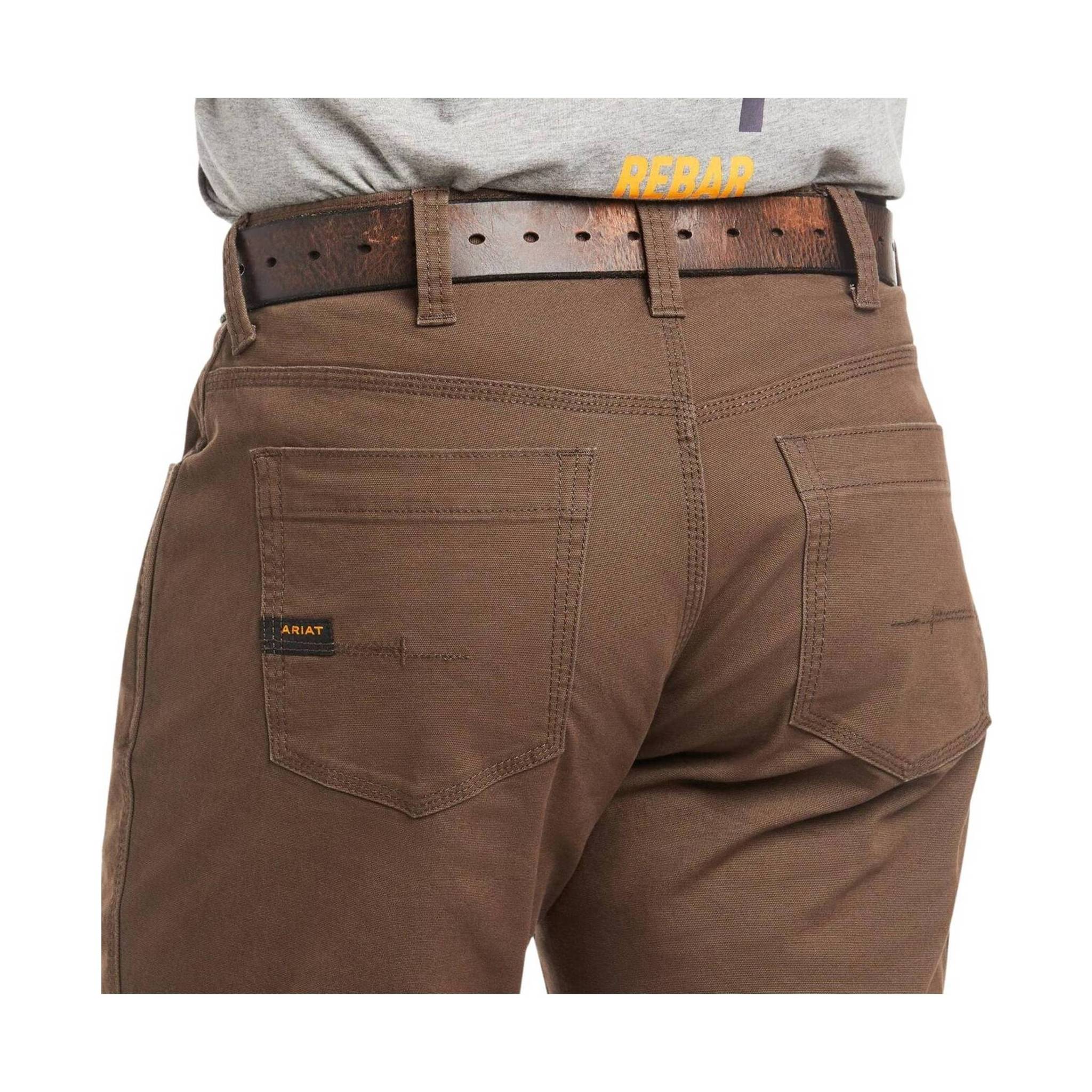 Ariat Men's Rebar M4 Durastretch Straight Leg Work Pant - Brown - Image 4