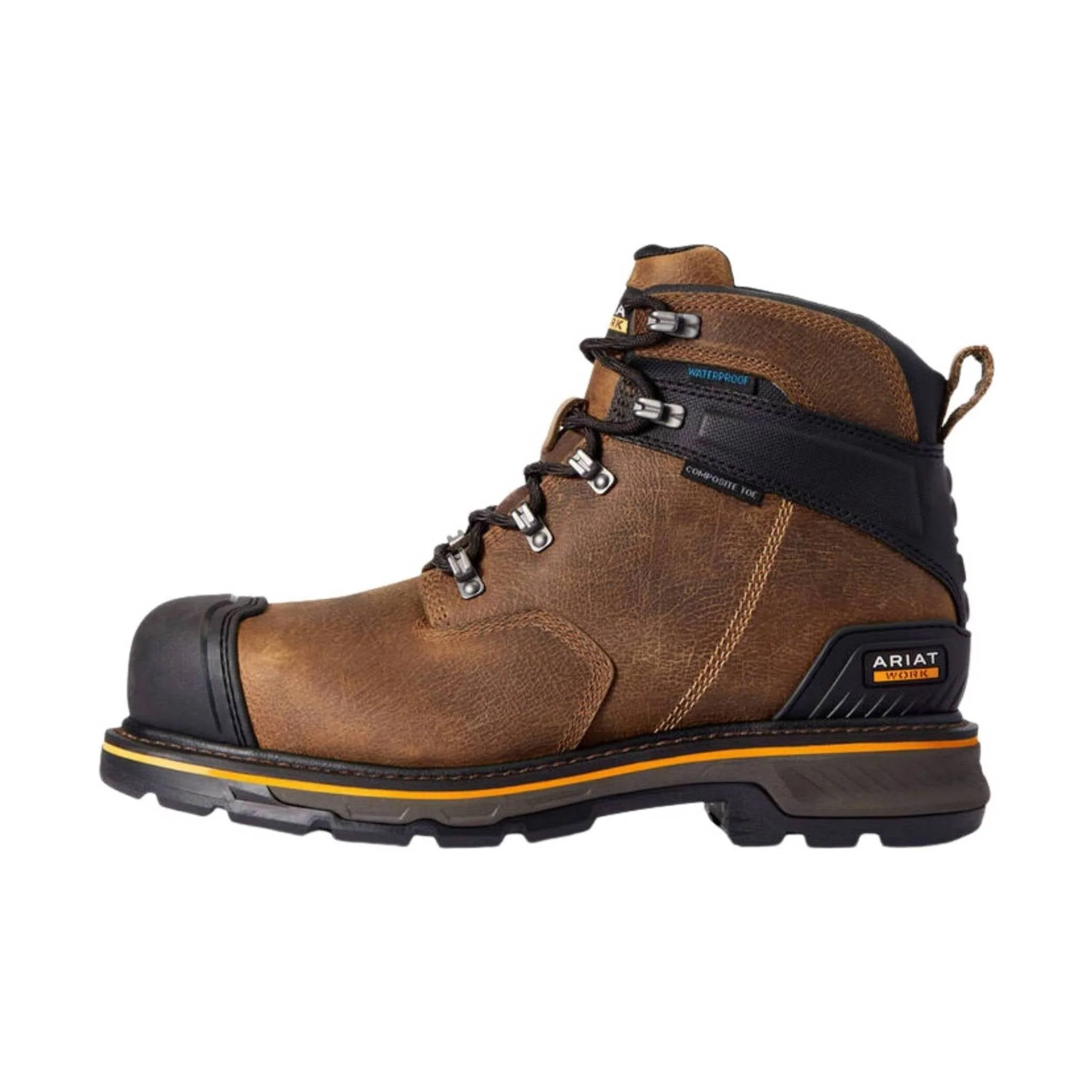 Ariat Men's Stump Jumper 6 Inch Waterproof Composite Toe Work Boot - Brown Leather - Image 2