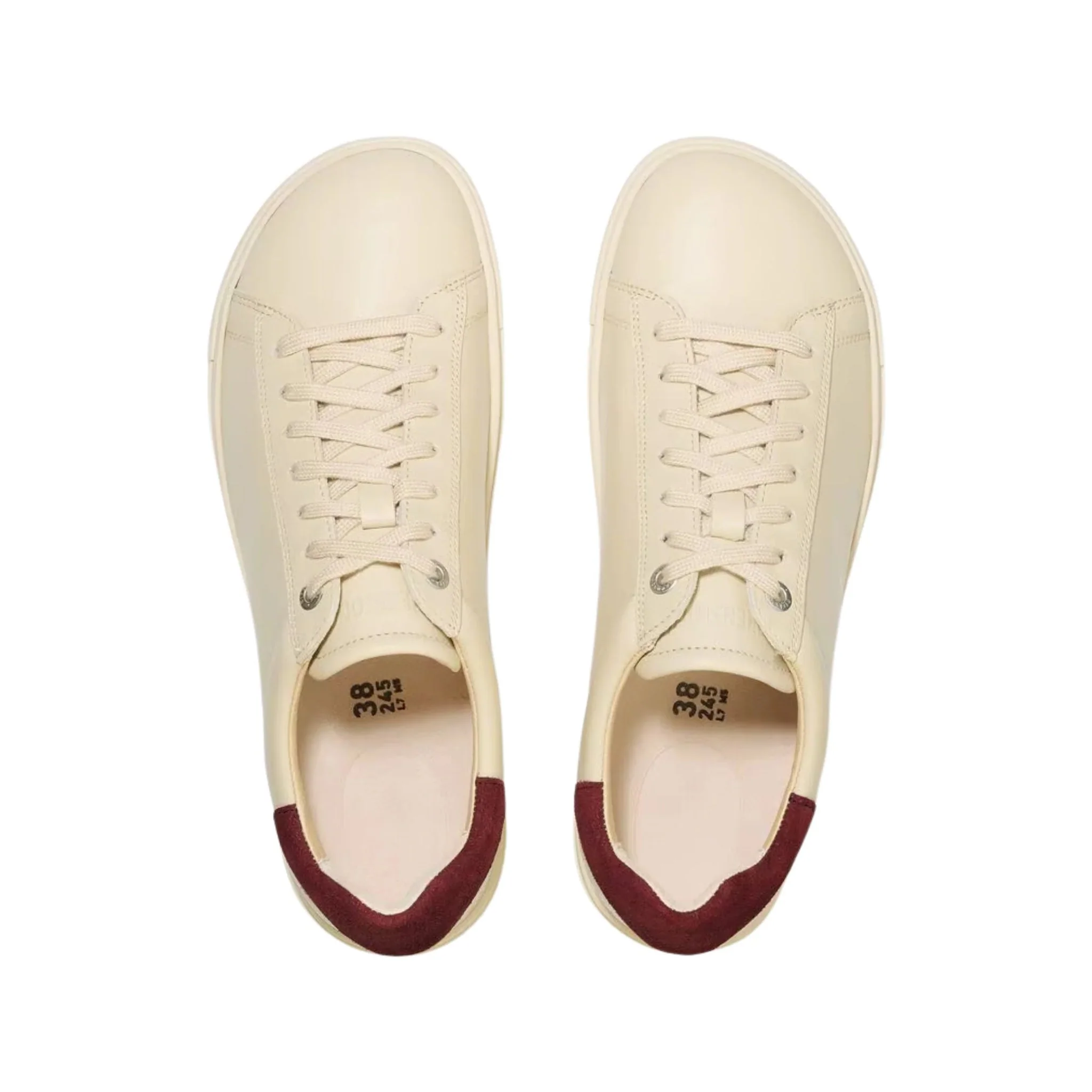 Birkenstock Bend Low Leather Shoe - Eggshell/ Suede Zinfandel - Image 2
