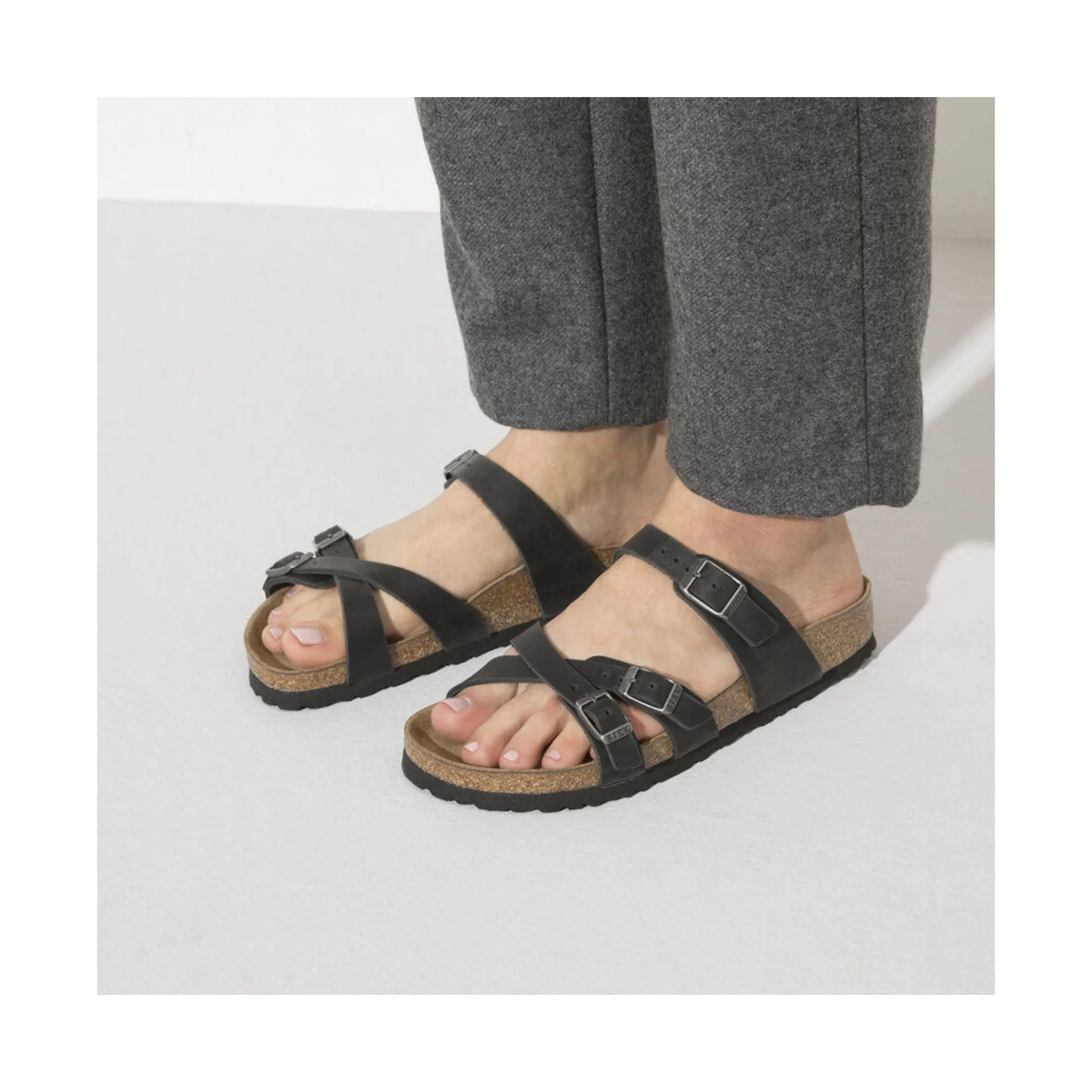 Birkenstock Franca Sandal - Oiled Leather Black - Image 4
