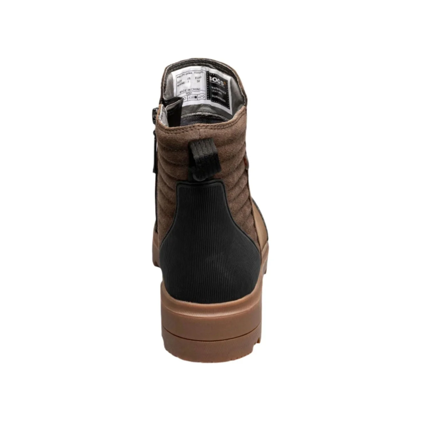 Bogs Women's Holly Zip Leather II Rain Boots - Dark Brown - Image 3