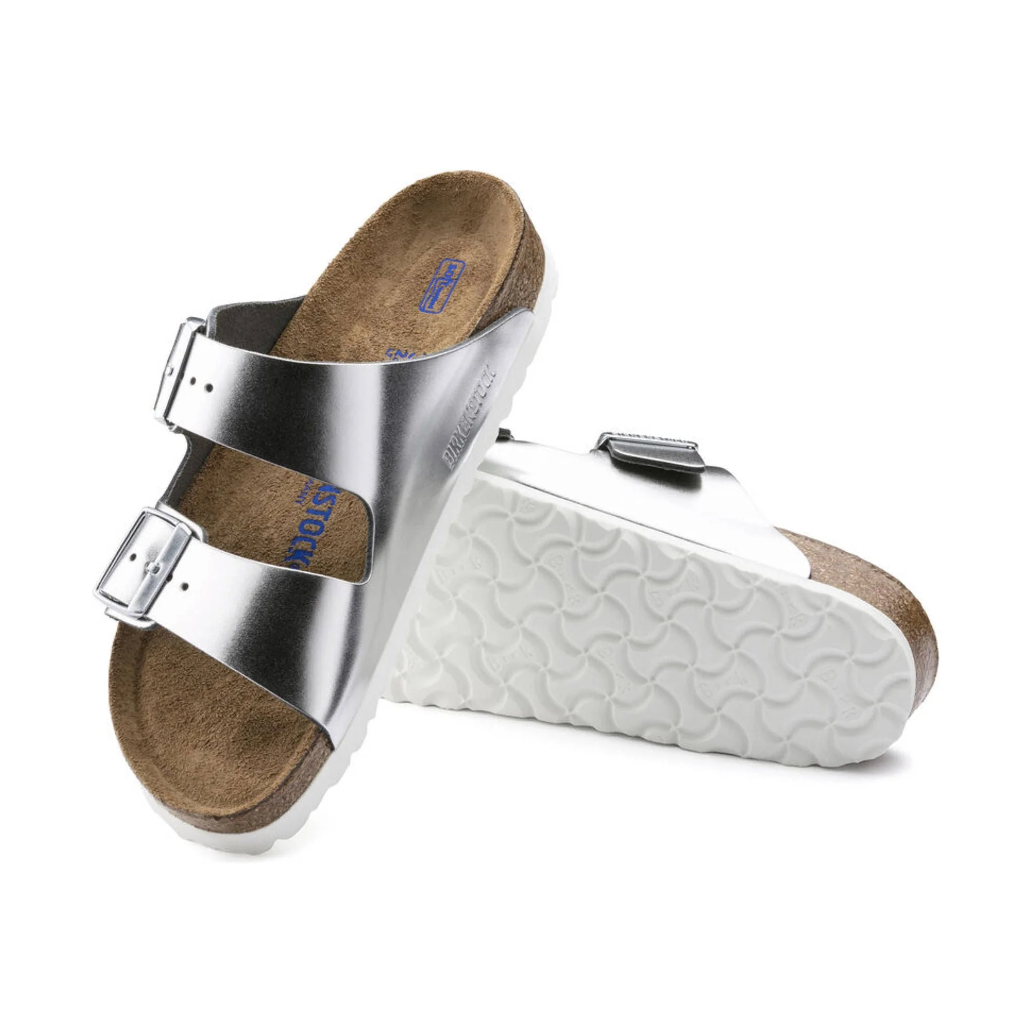 Brikenstock Arizona Soft Footbed Sandal - Metallic Silver - Image 3
