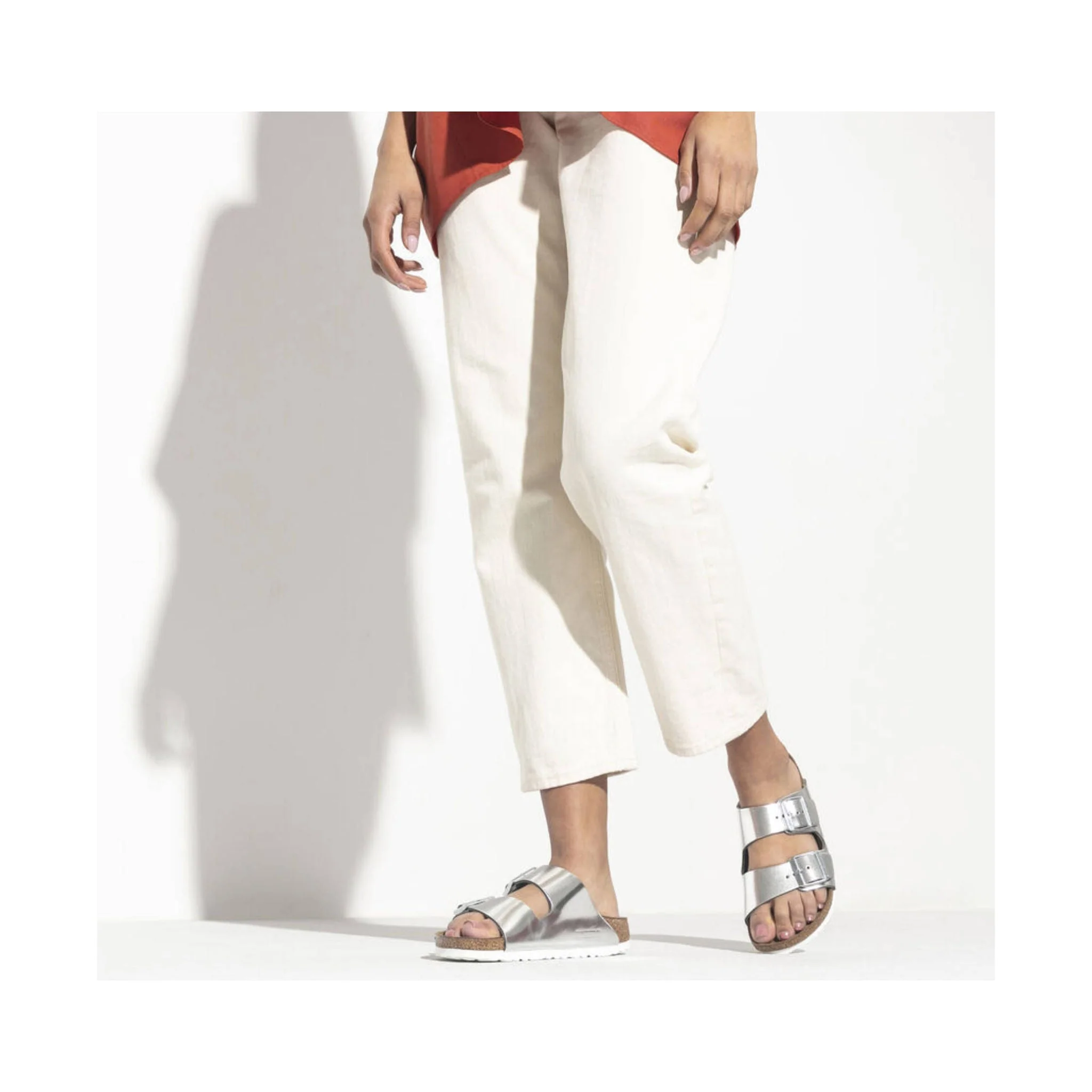 Brikenstock Arizona Soft Footbed Sandal - Metallic Silver - Image 4