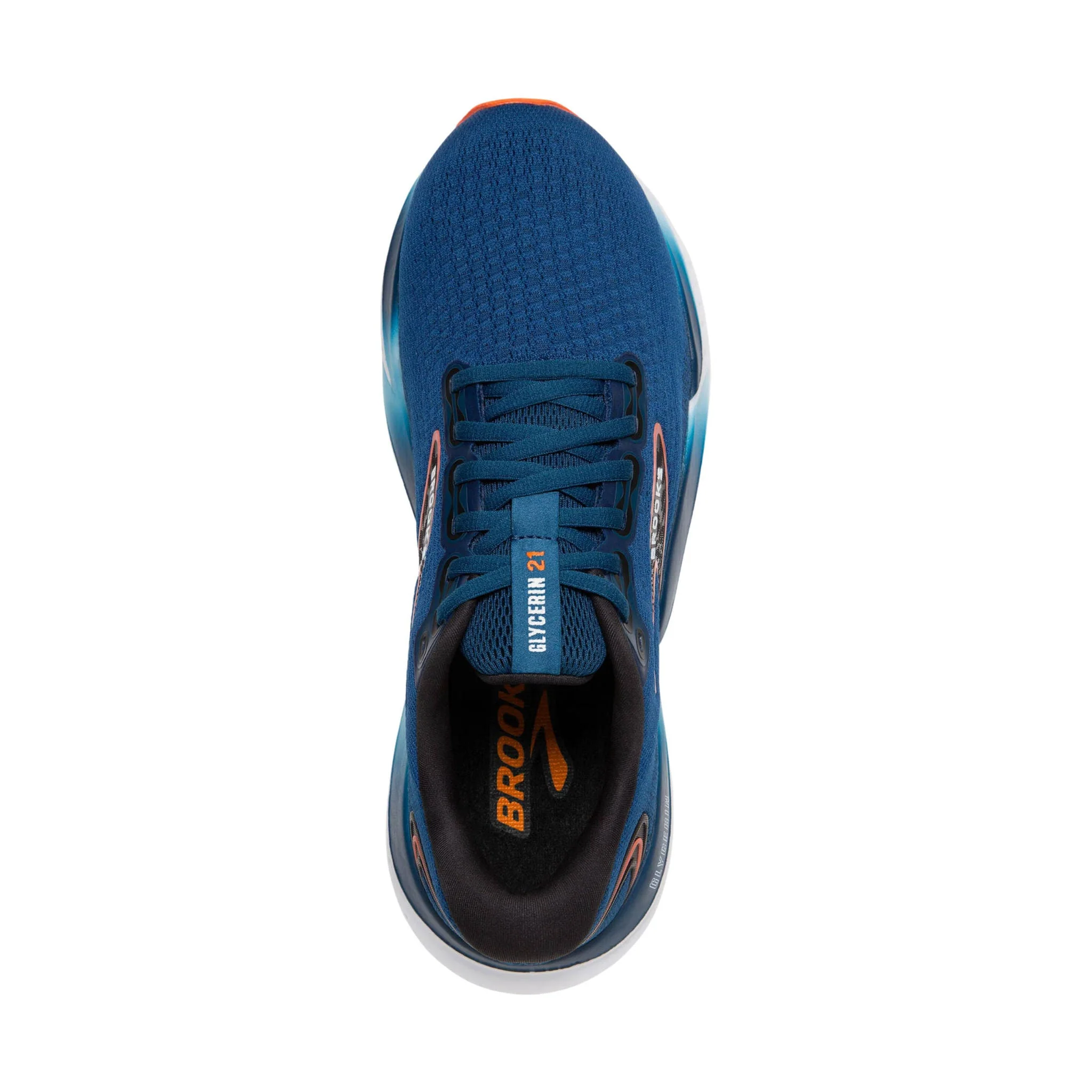 Brooks Men's Glycerin 21 Road Running Shoes - Blue Opal/Black/Nasturtium - Image 3
