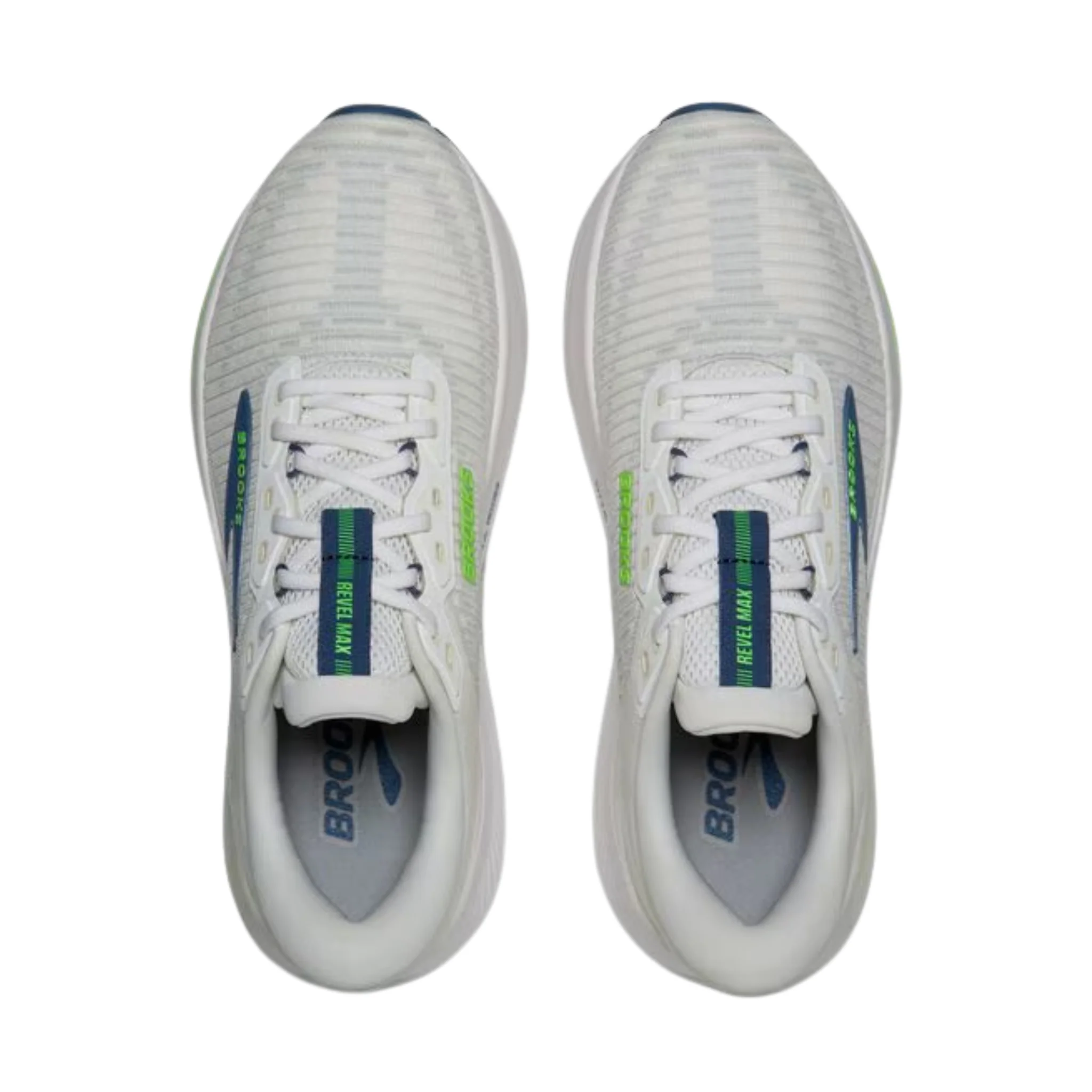 Brooks Men's Revel Max Shoes - White/Moon/Gecko - Image 4