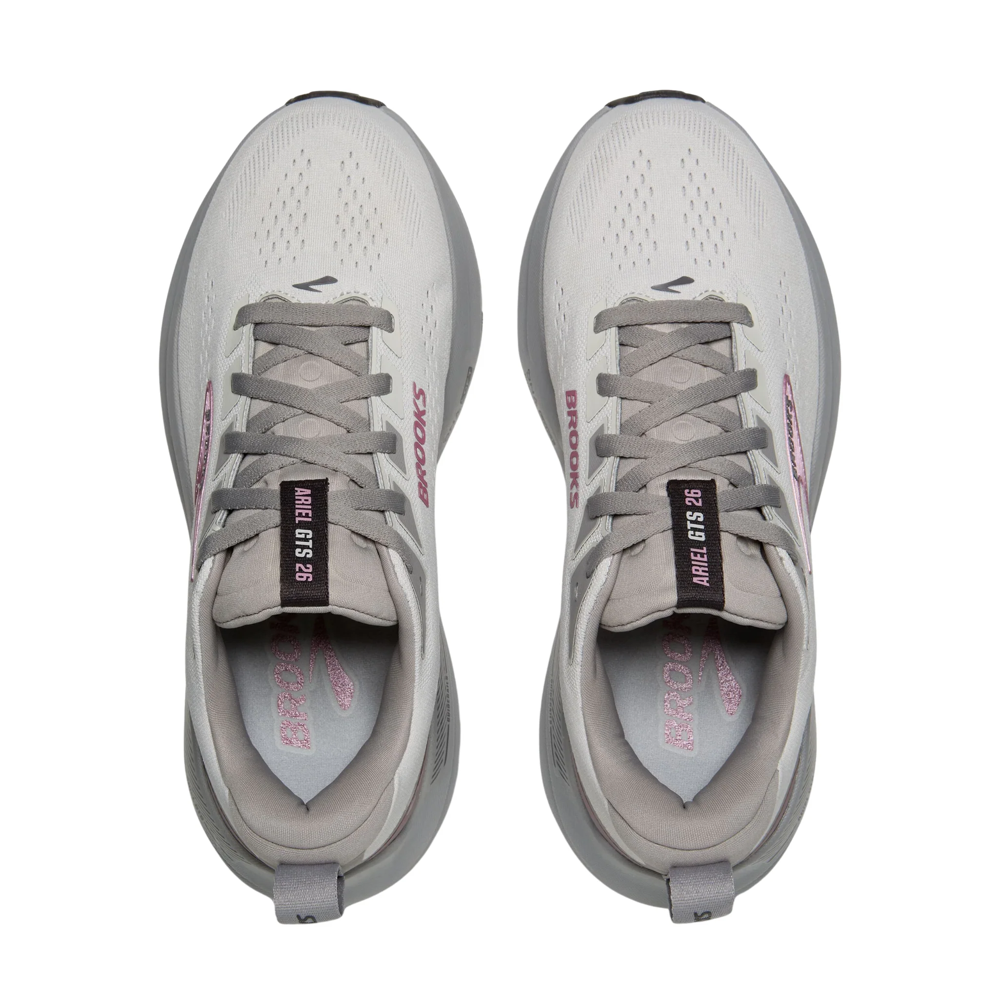 Brooks Women's Ariel GTS 26 Running Shoes - Oyster Mushroom/Alloy/Pink - Image 3