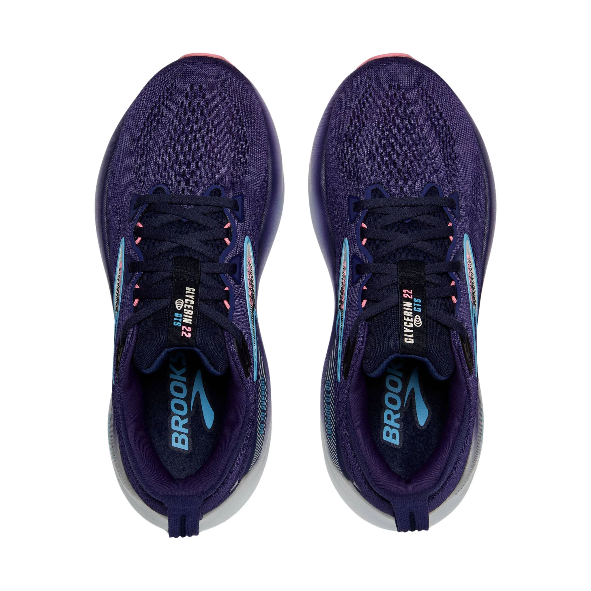 Brooks Women's Glycerin GTS 22 Road Running Shoes - Blue Ribbon/Peacoat/Dianthus - Image 4