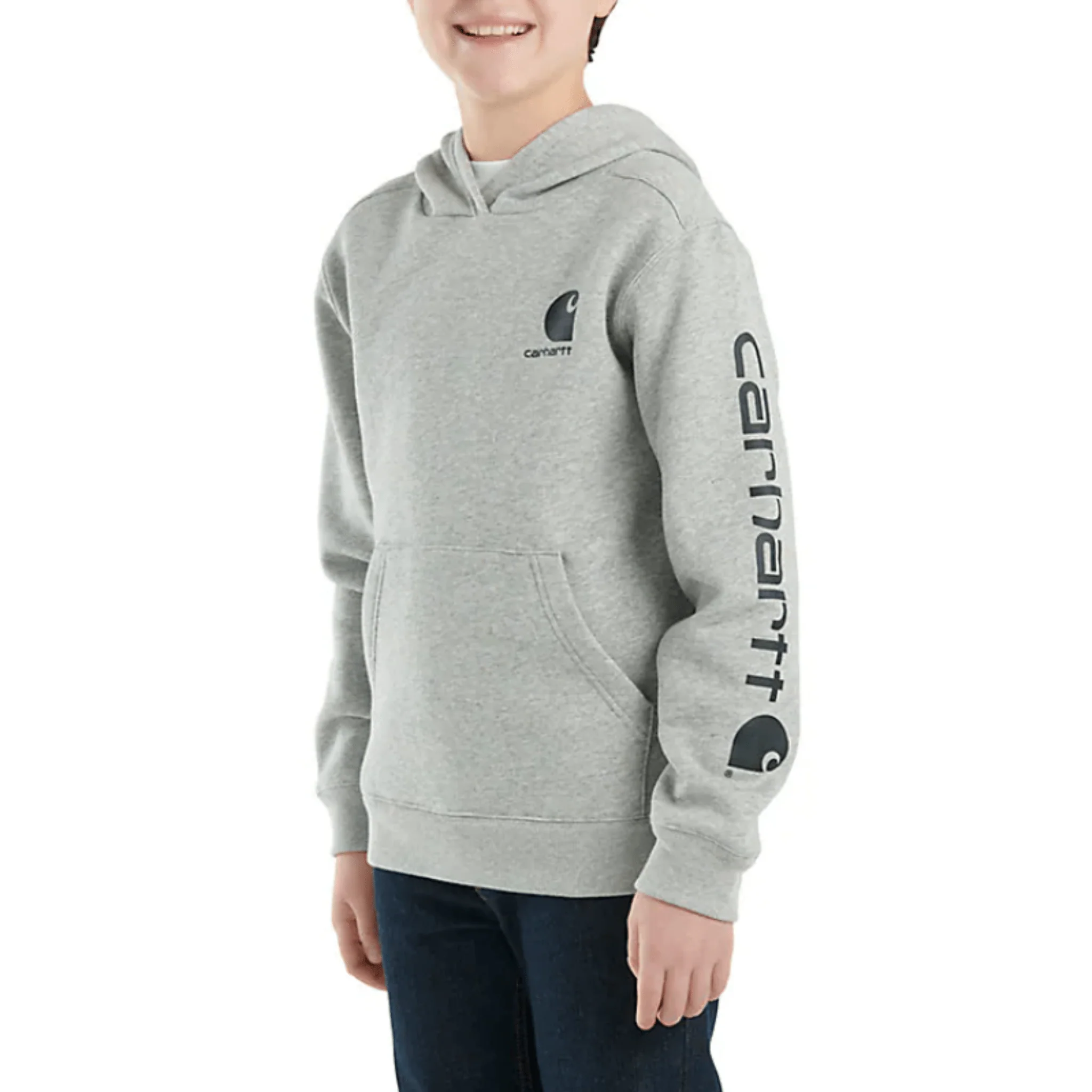 Carhartt Boys' Long Sleeve Graphic Sweatshirt - Heather Grey 4-7 - Image 2