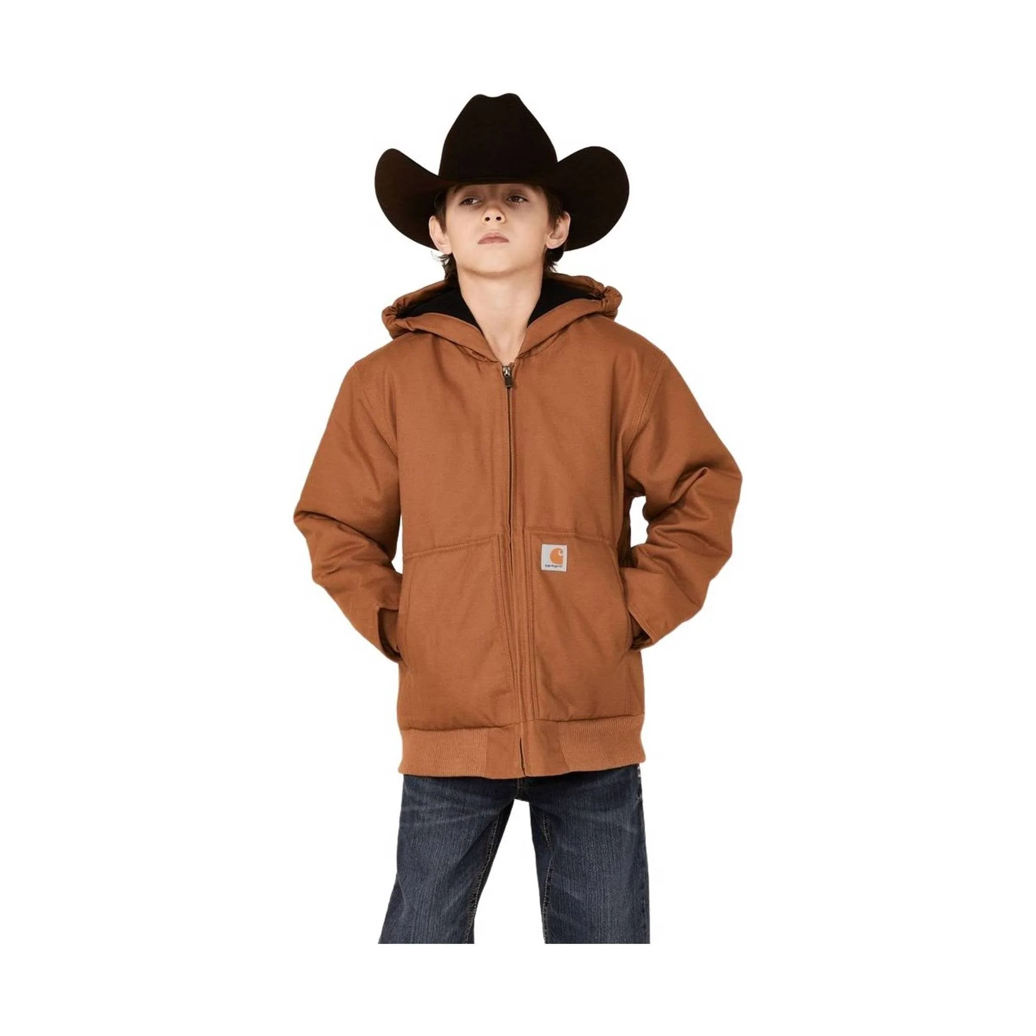 Carhartt Kids' Flannel Quilt Lined Active Jacket- Brown