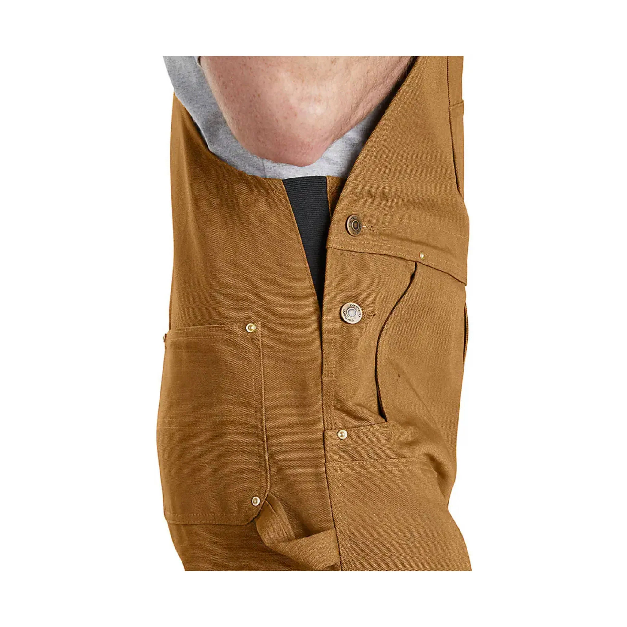 Carhartt Men's Bib Overall Relaxed Fit Duck - Carhartt Brown - Image 3
