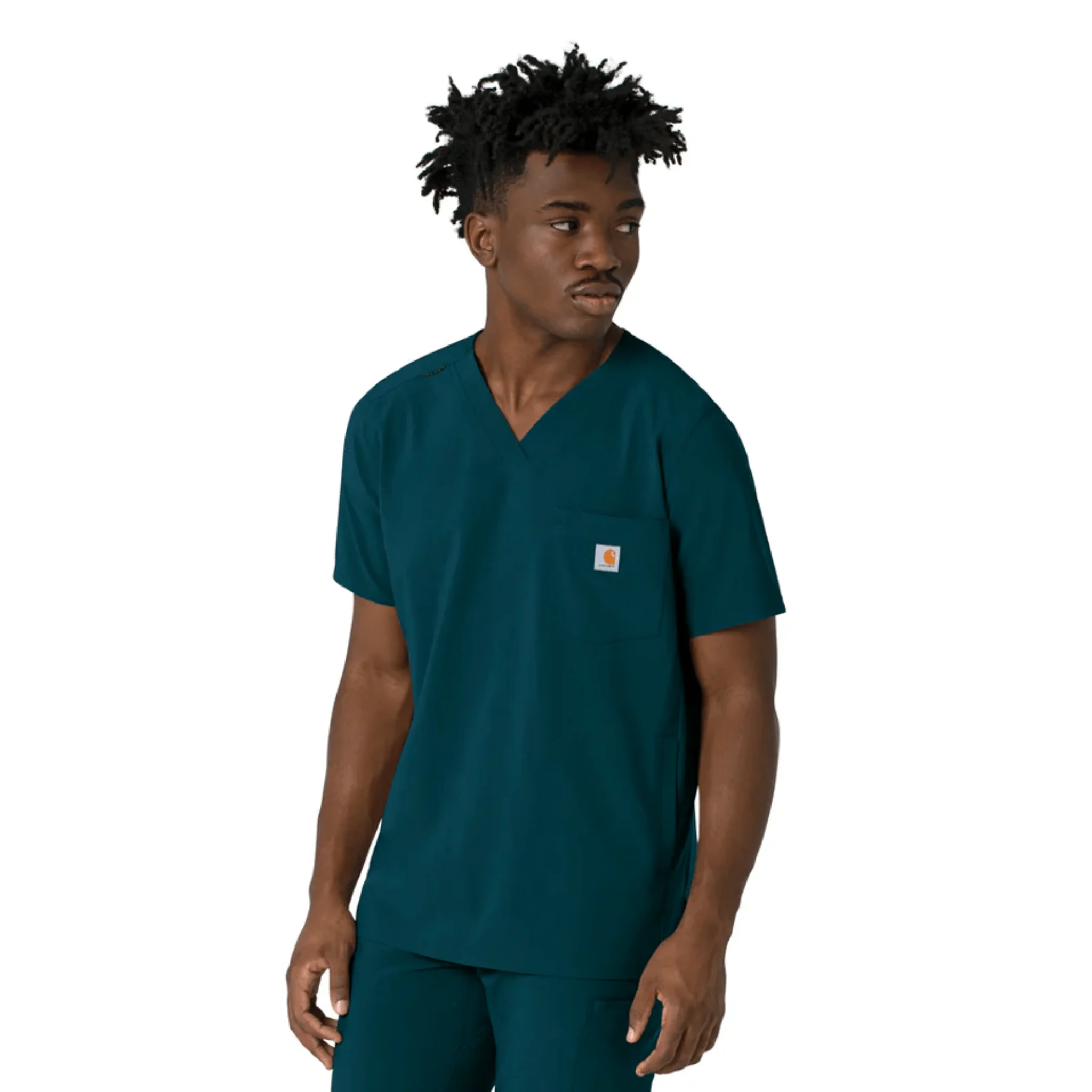Carhartt Men's Cross Flex V Neck Scrub Top - Caribbean