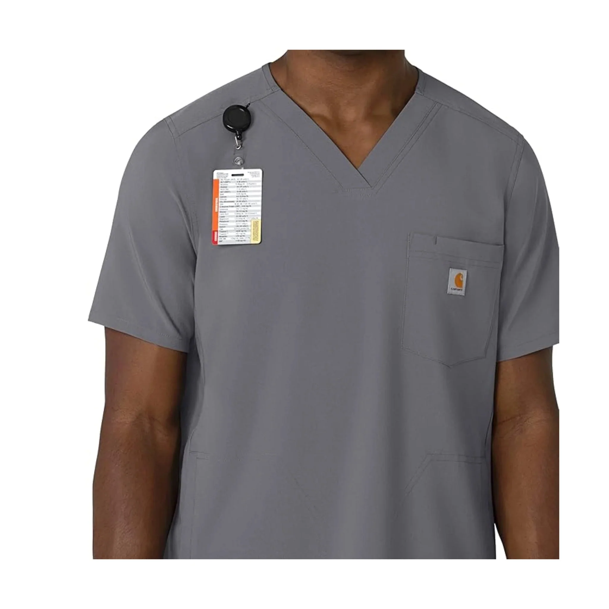 Carhartt Men's Cross Flex V Neck Scrub Top - Pewter - Image 2