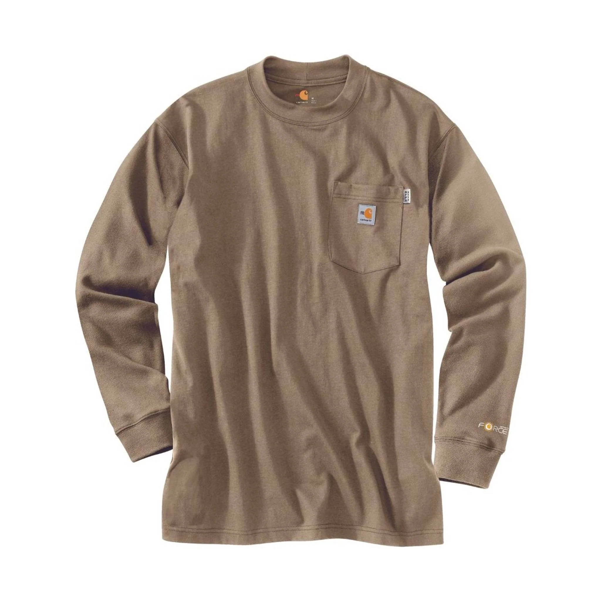 Carhartt Men's Flame Resistant Force Cotton Long-Sleeve T-Shirt - Khaki - Image 2