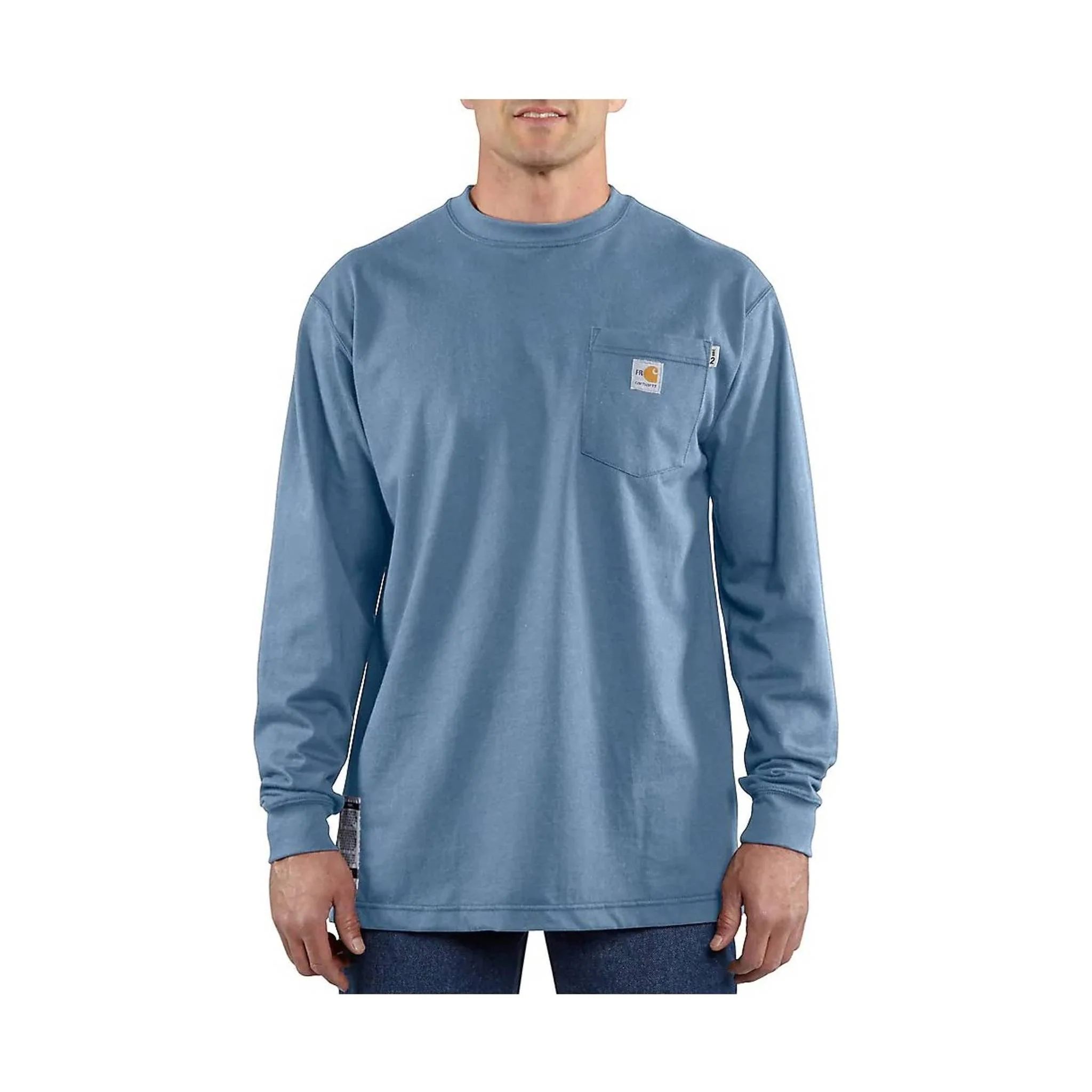 Carhartt Men's Flame Resistant Force Cotton Long-Sleeve T-Shirt - Medium Blue