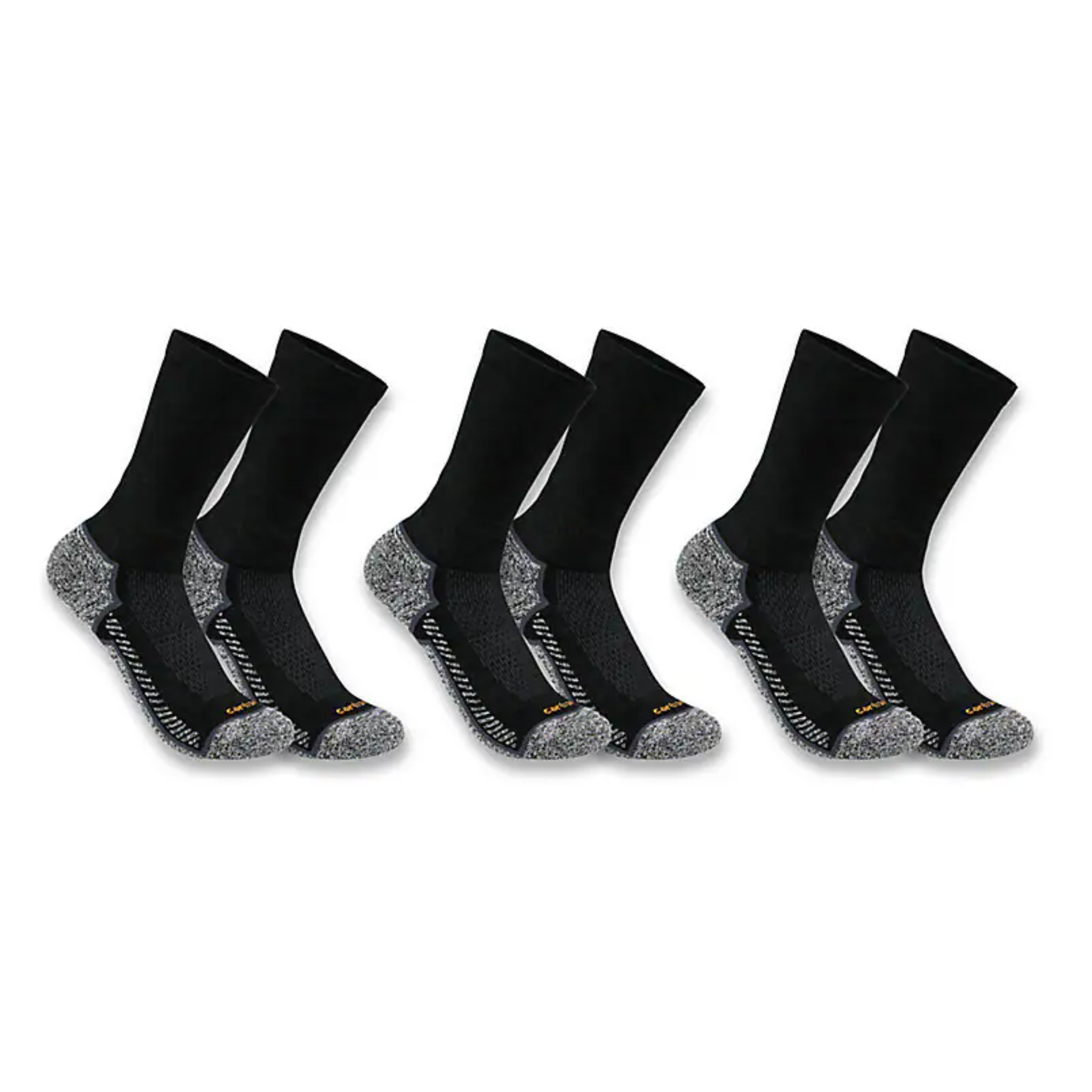 Carhartt Men's Force 3-Pack Midweight Crew Sock - Black
