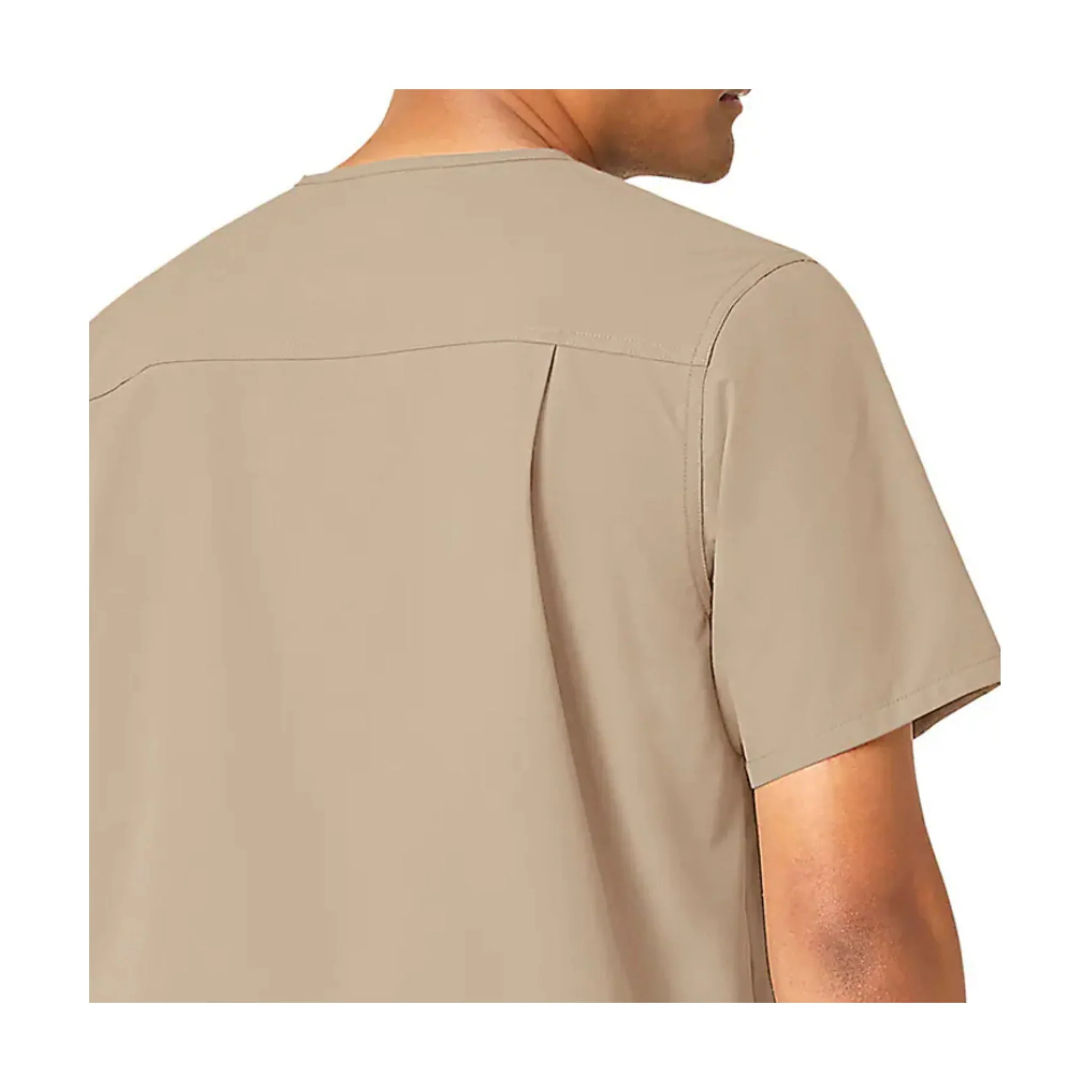 Carhartt Men's Force Essentials V Neck Shirttail Scrub Top - Khaki - Image 3