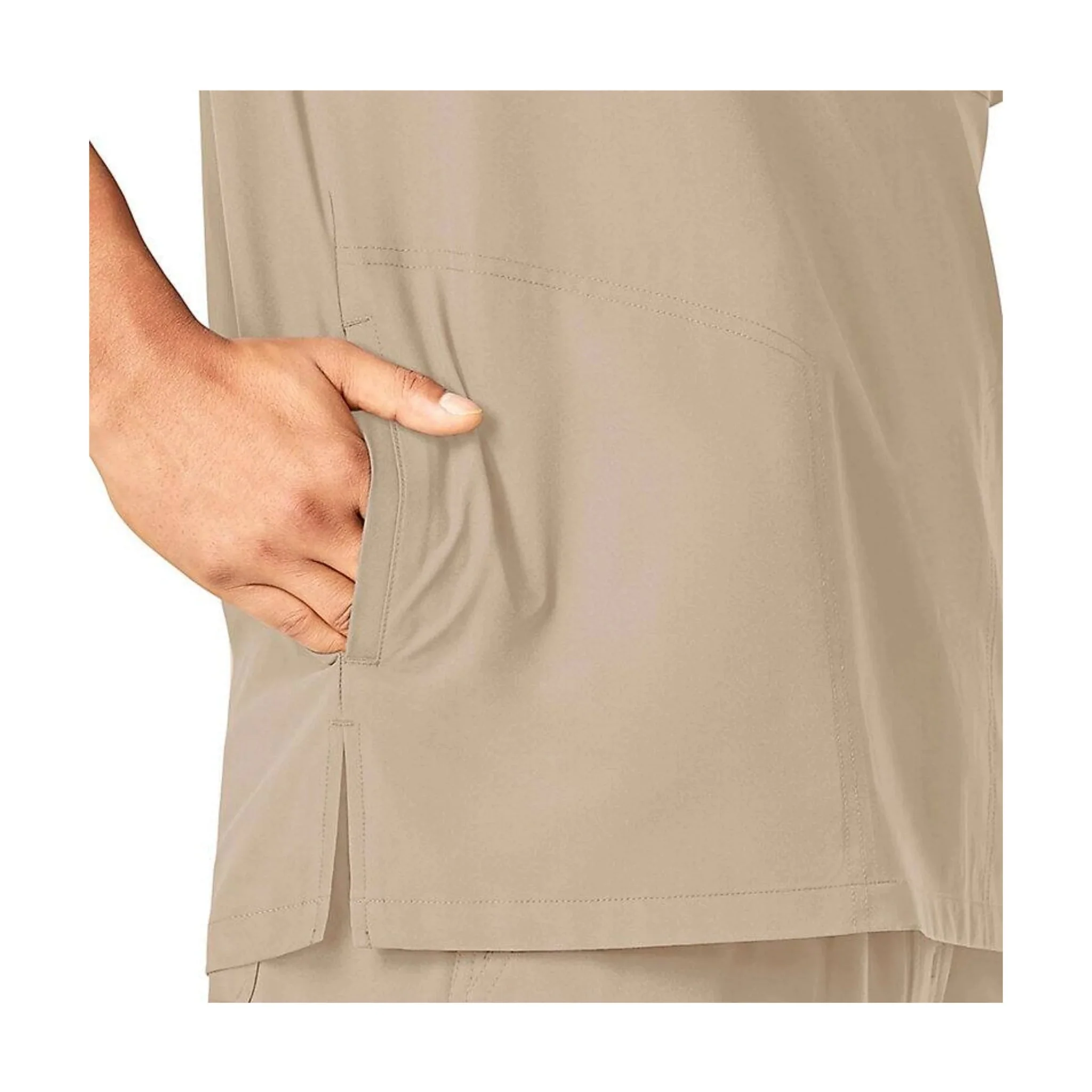 Carhartt Men's Force Essentials V Neck Shirttail Scrub Top - Khaki - Image 4