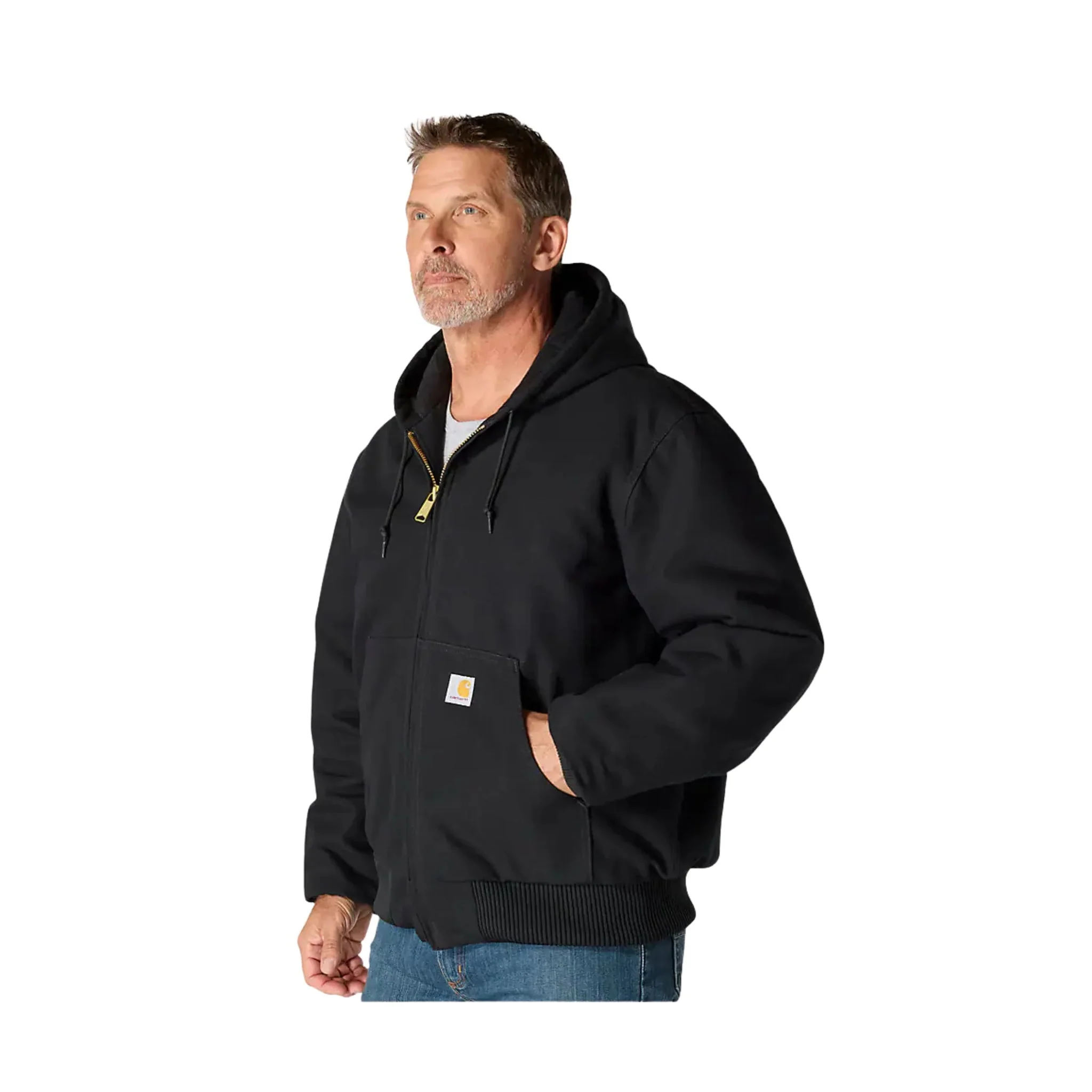 Carhartt Men's Loose Fit Firm Duck Insulated Jacket - Black - Image 2