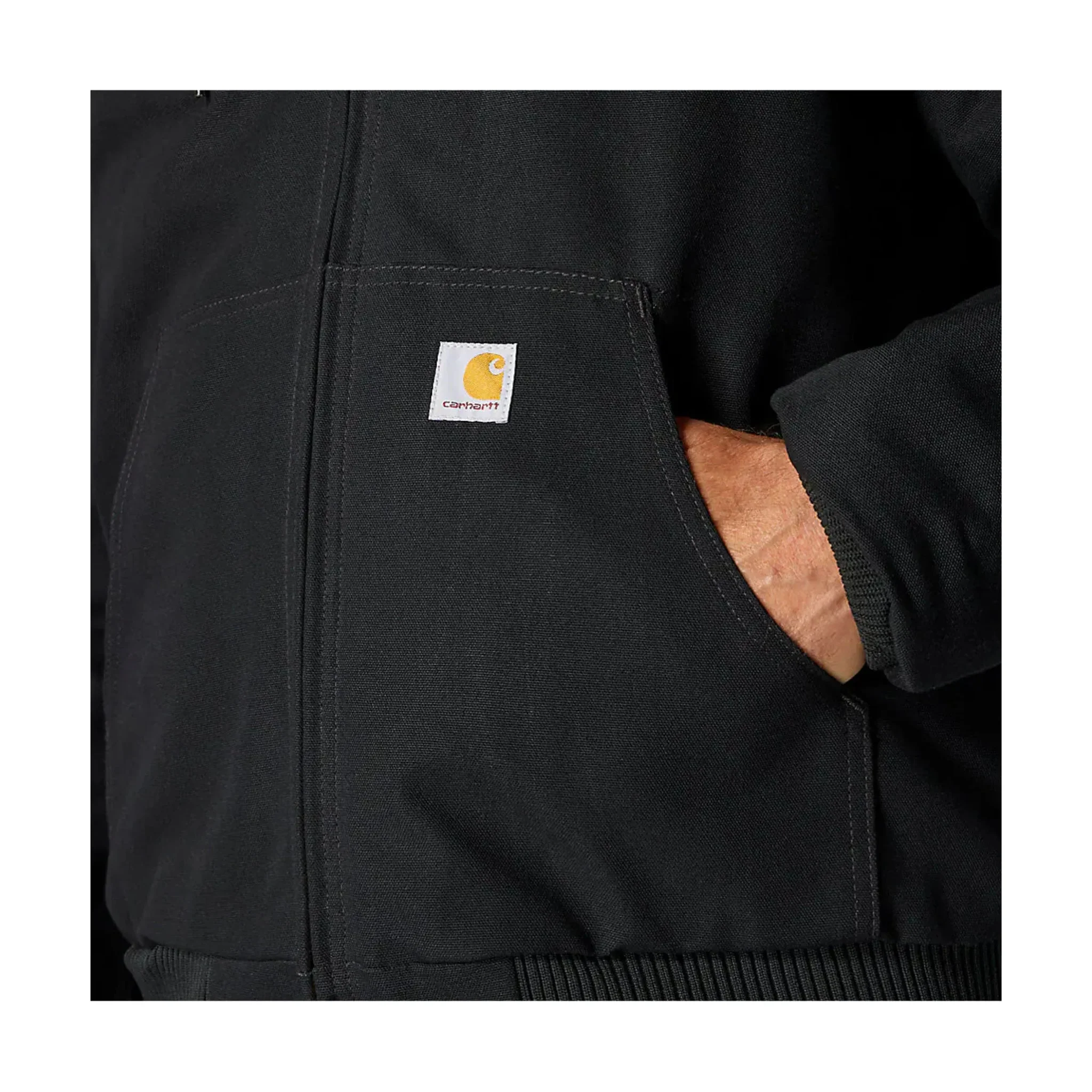 Carhartt Men's Loose Fit Firm Duck Insulated Jacket - Black - Image 6
