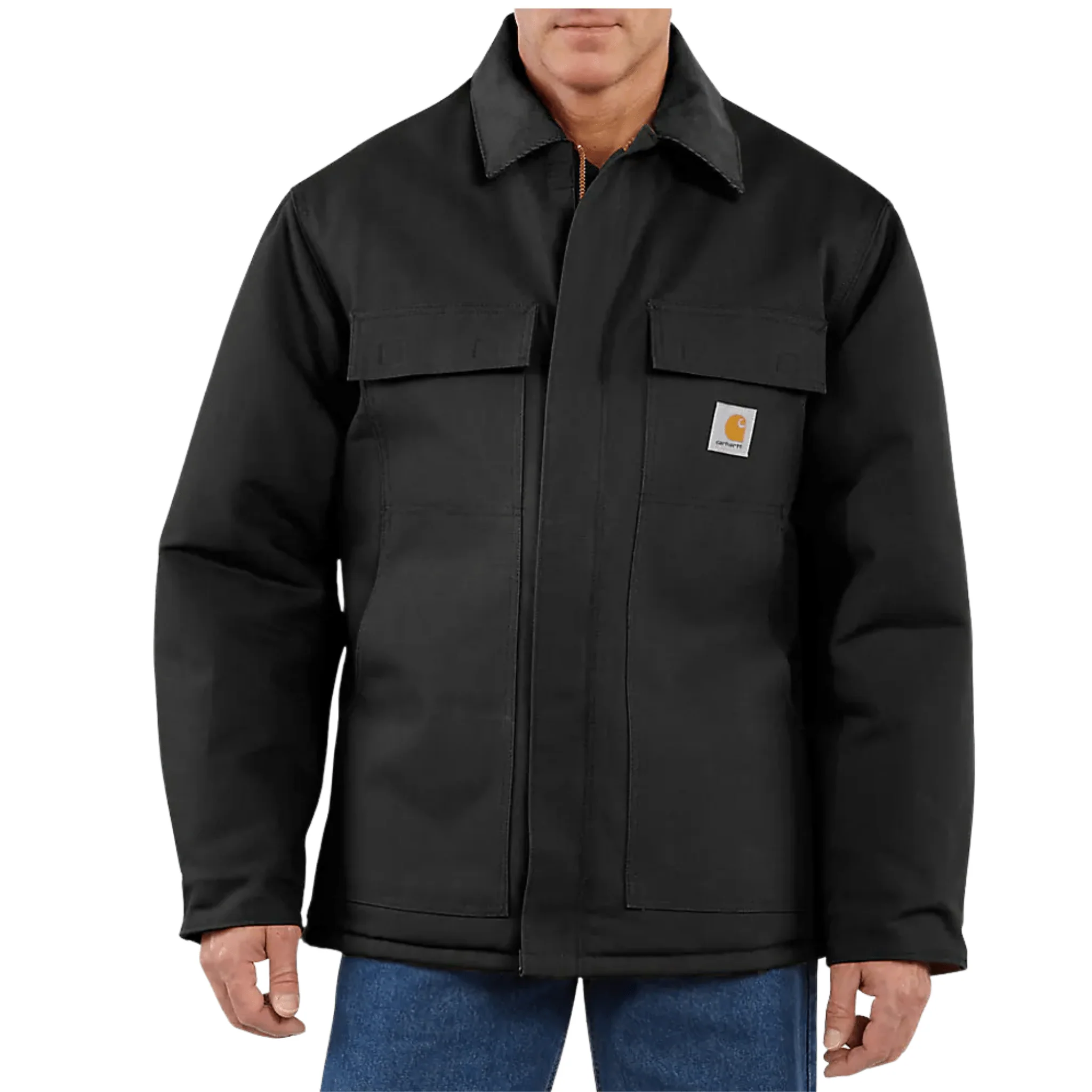 Carhartt Men's Loose Fit Firm Duck Insulated Traditional Coat - Black