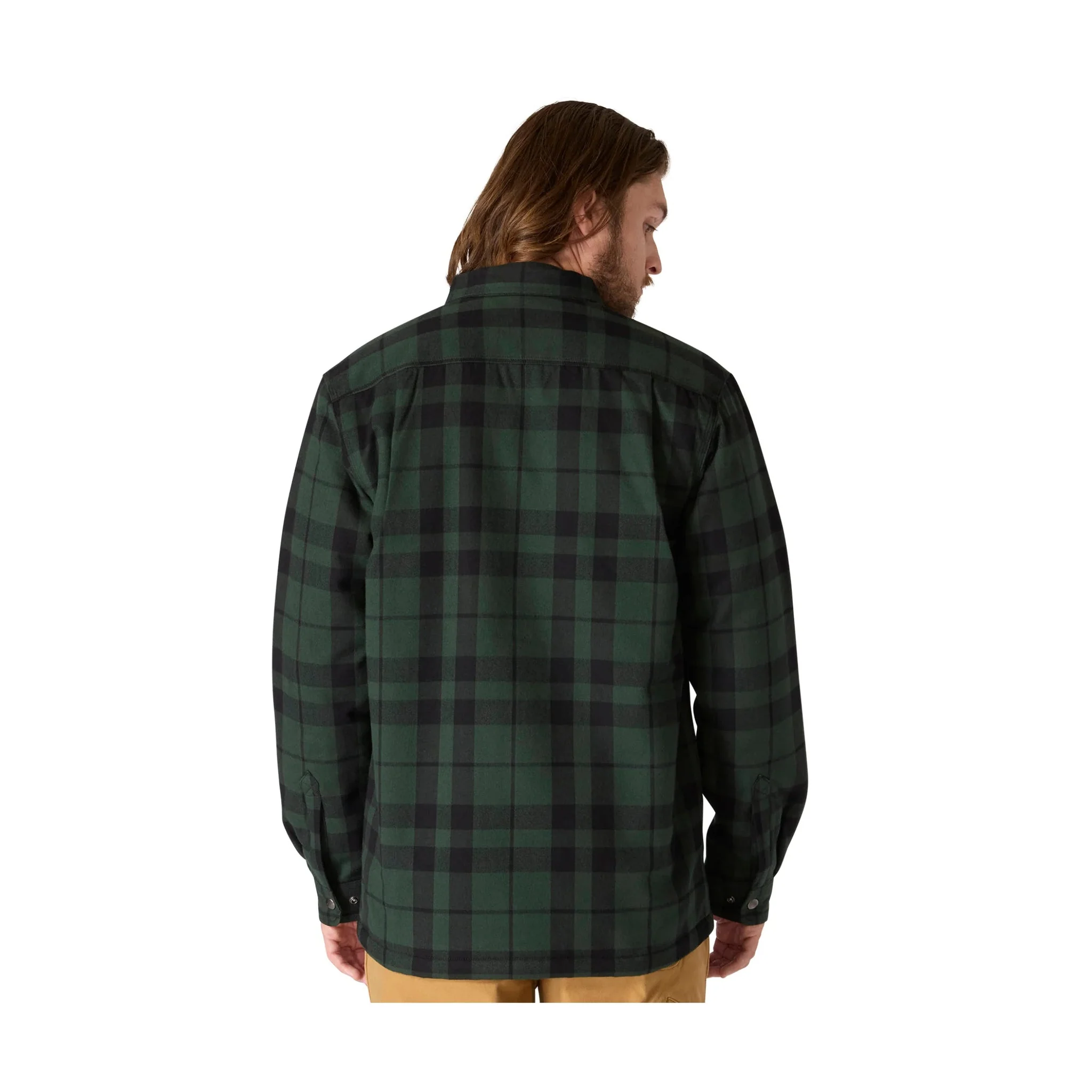 Carhartt Men's Relaxed Fit Flannel Sherpa Lined Shirt Jac - Forestry Green - Image 4