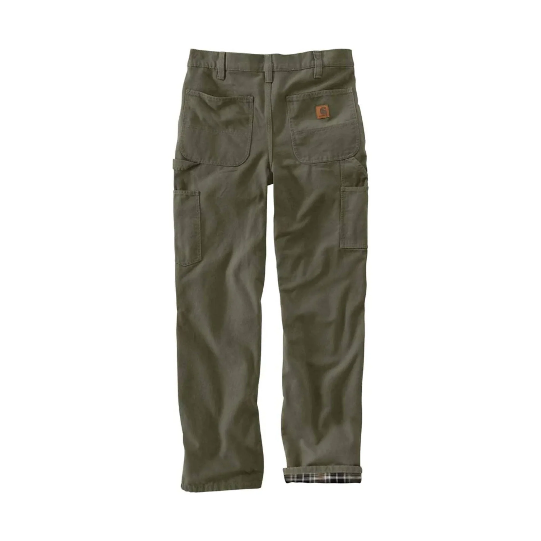 Carhartt Men's Washed Duck Flannel Lined Dungaree - Moss - Image 2