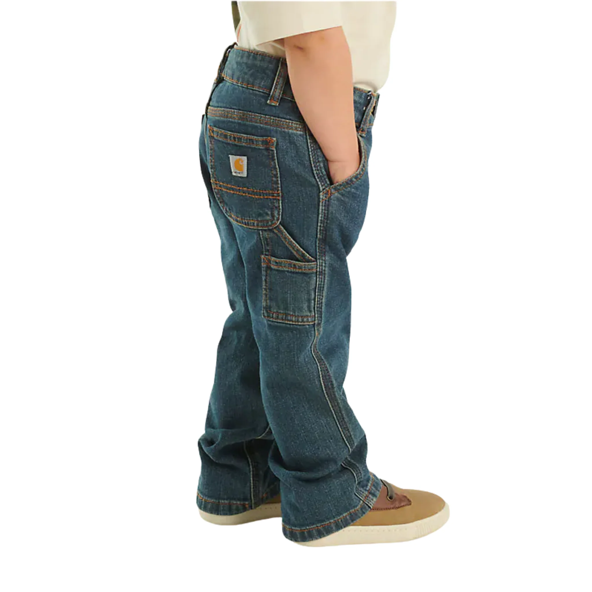 Carhartt Toddler Denim Dungaree Jeans - Medium Wash Denim - Image 2