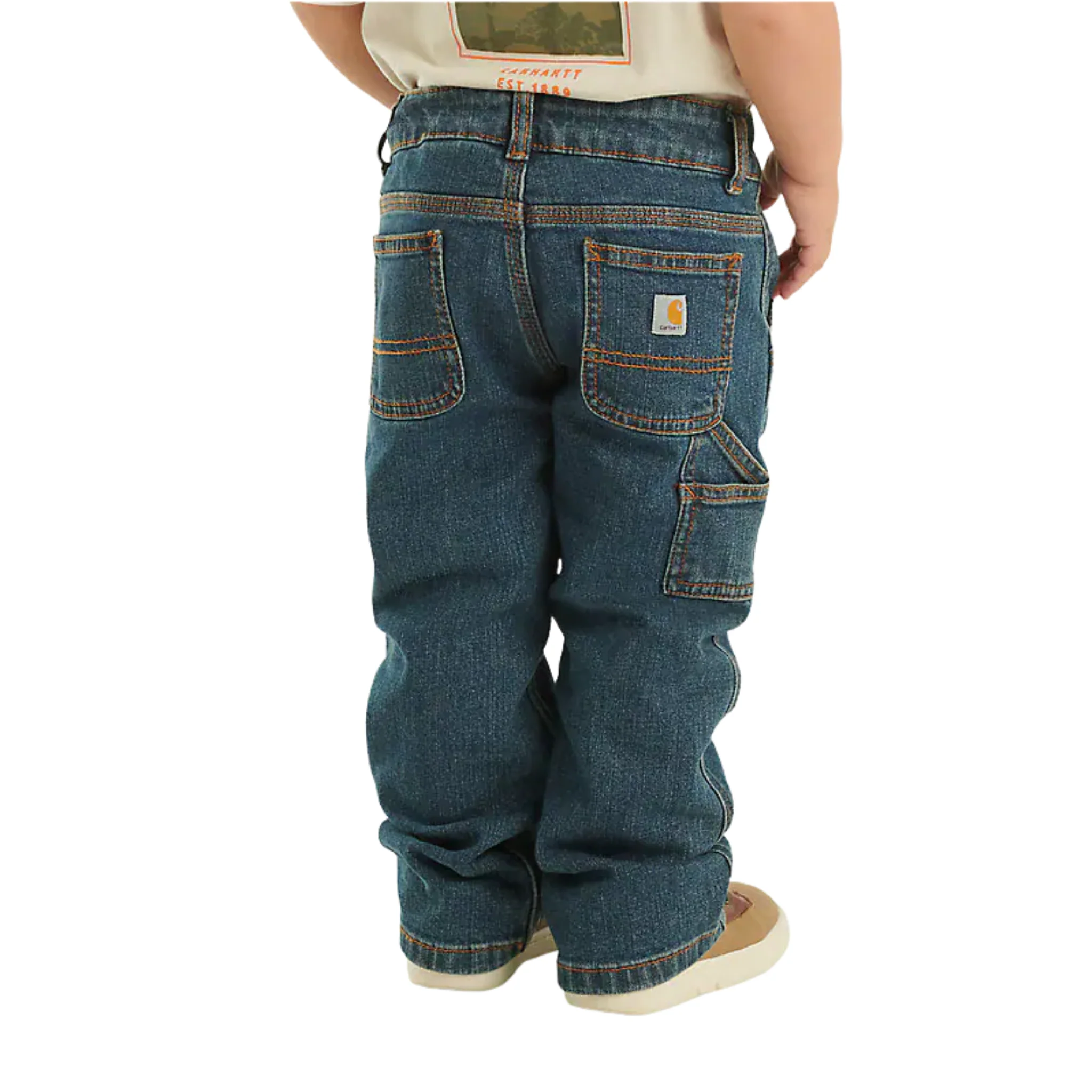Carhartt Toddler Denim Dungaree Jeans - Medium Wash Denim - Image 3