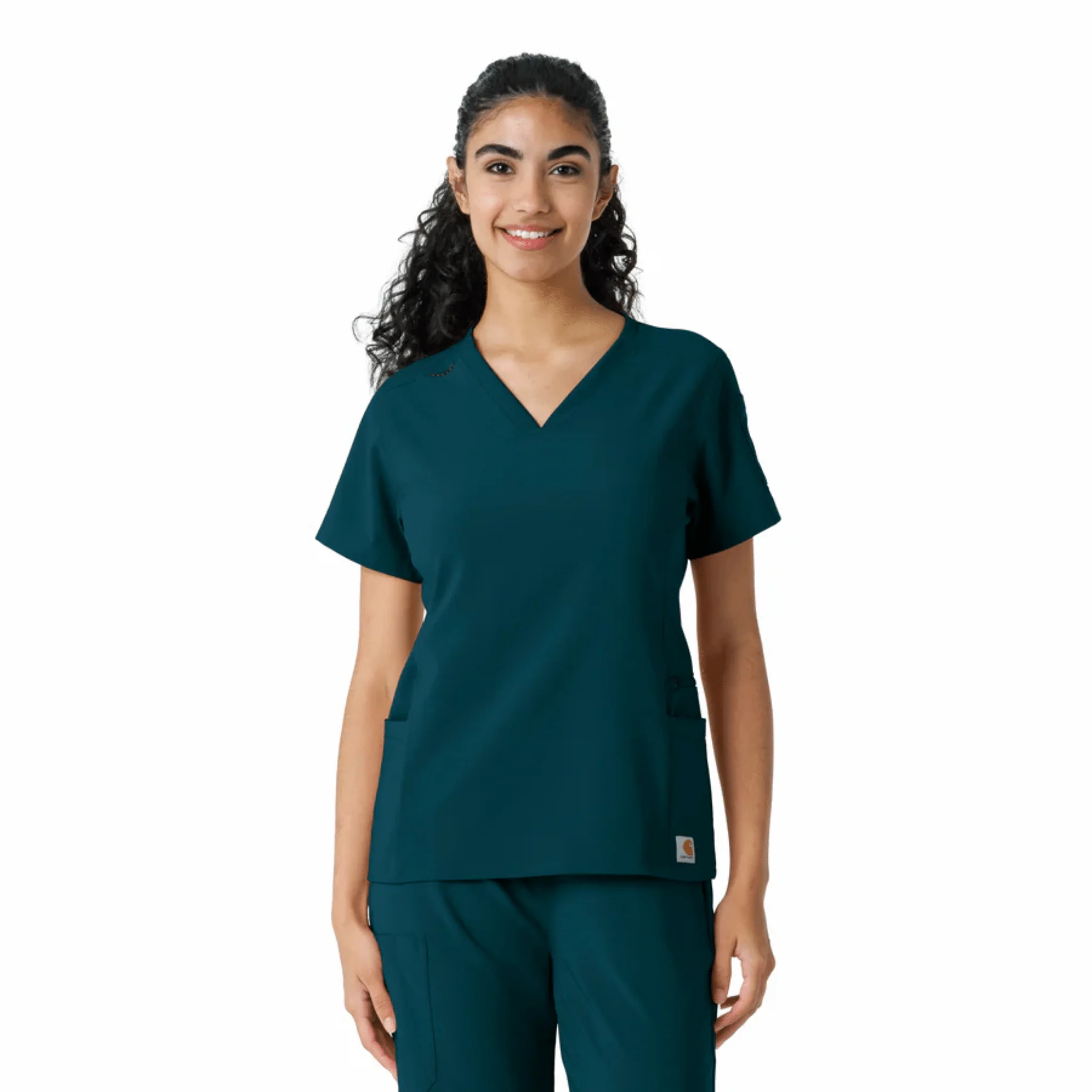 Carhartt Women's Force Cross Flex Knit Panel Scrub - Caribbean