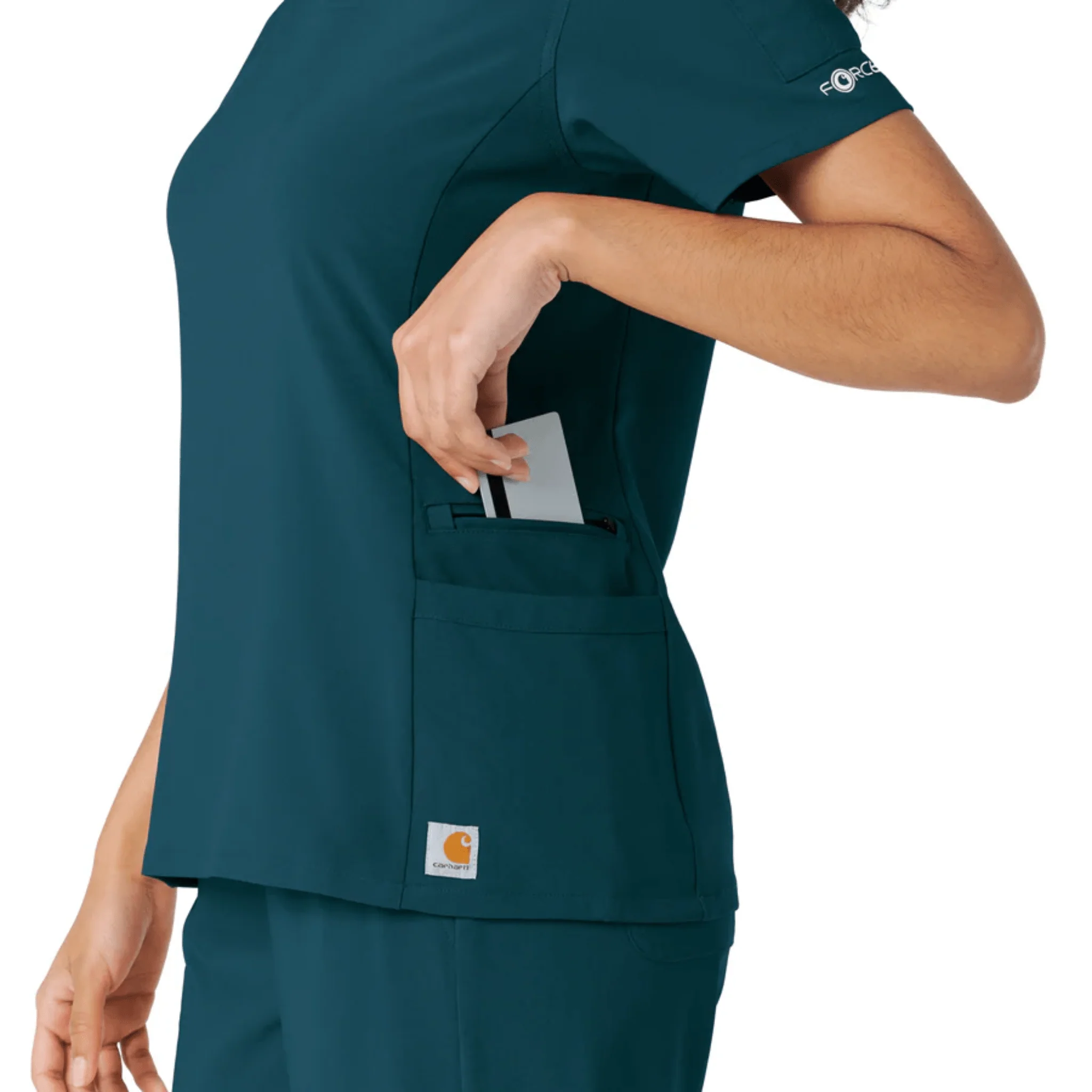 Carhartt Women's Force Cross Flex Knit Panel Scrub - Caribbean - Image 5