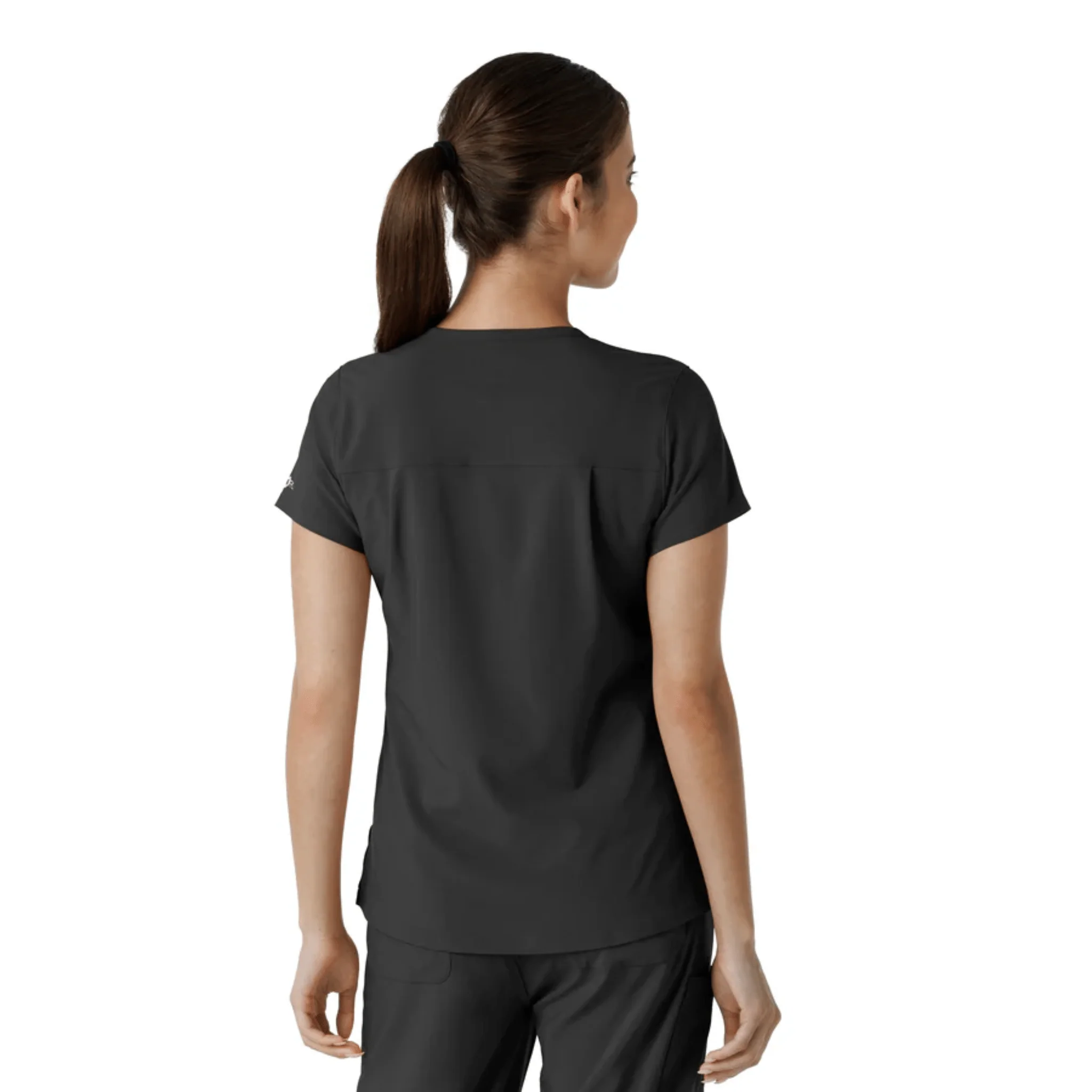 Carhartt Women's Force Cross Flex Tuck In Scrub Top - Black - Image 2