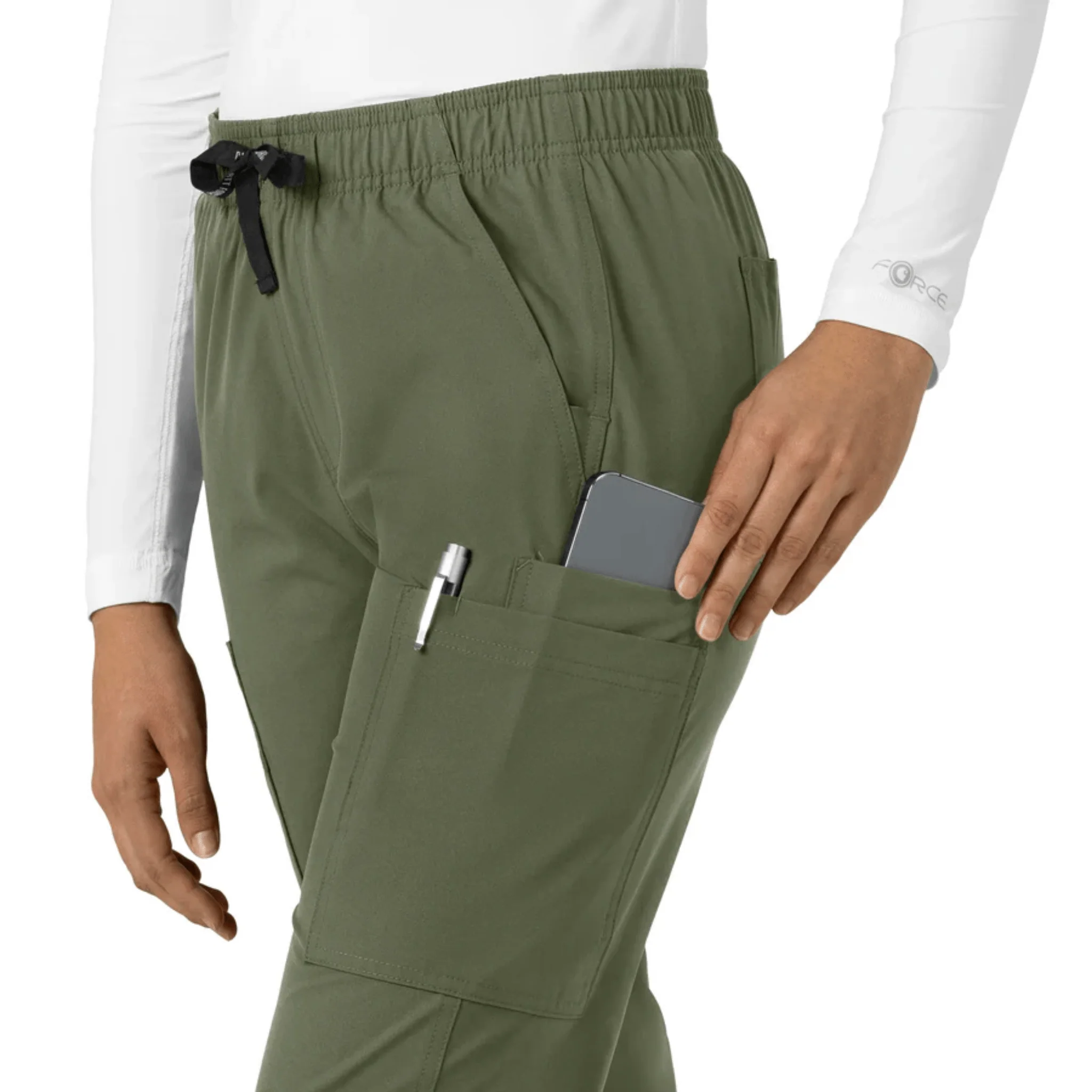 Carhartt Women's Force Modern Fit Straight Leg Scrub Pant - Olive - Image 3