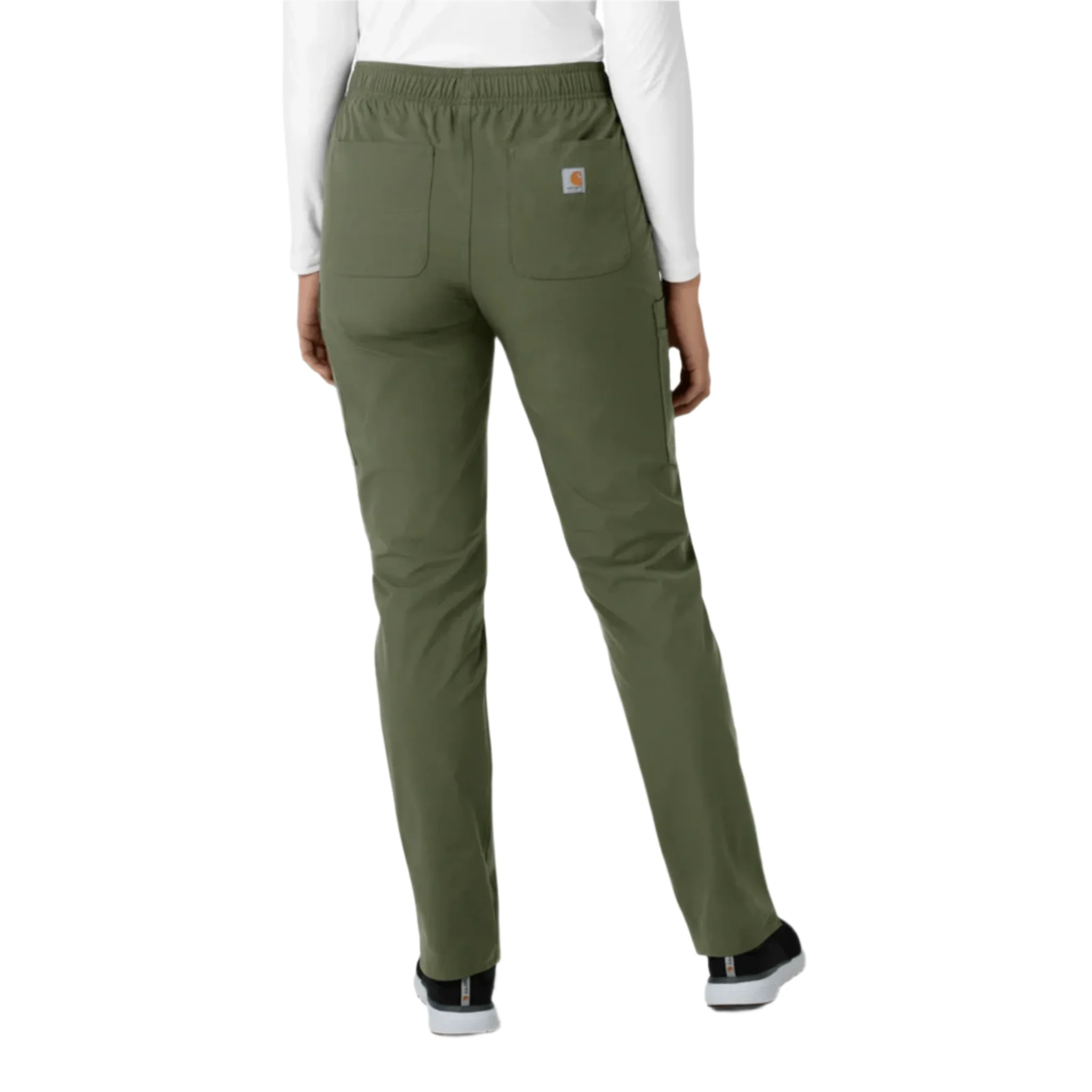 Carhartt Women's Force Modern Fit Straight Leg Scrub Pant - Olive - Image 4