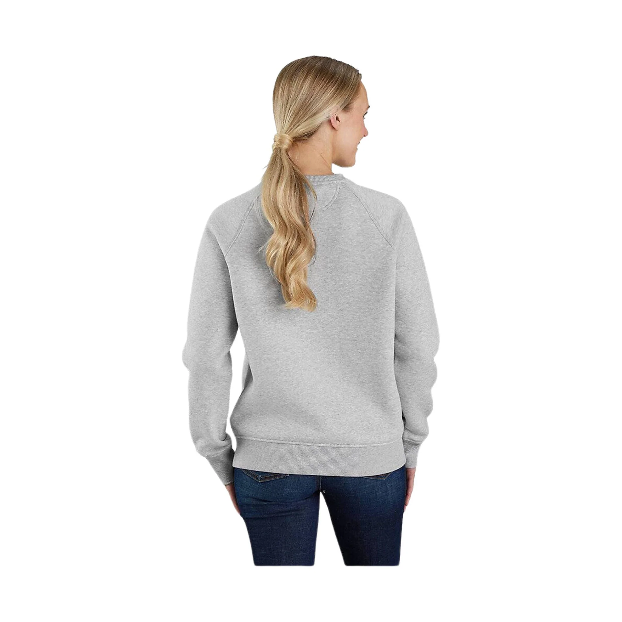 Carhartt Women's Relaxed Fit Graphic Crewneck Sweatshirt - Heather Grey - Image 3