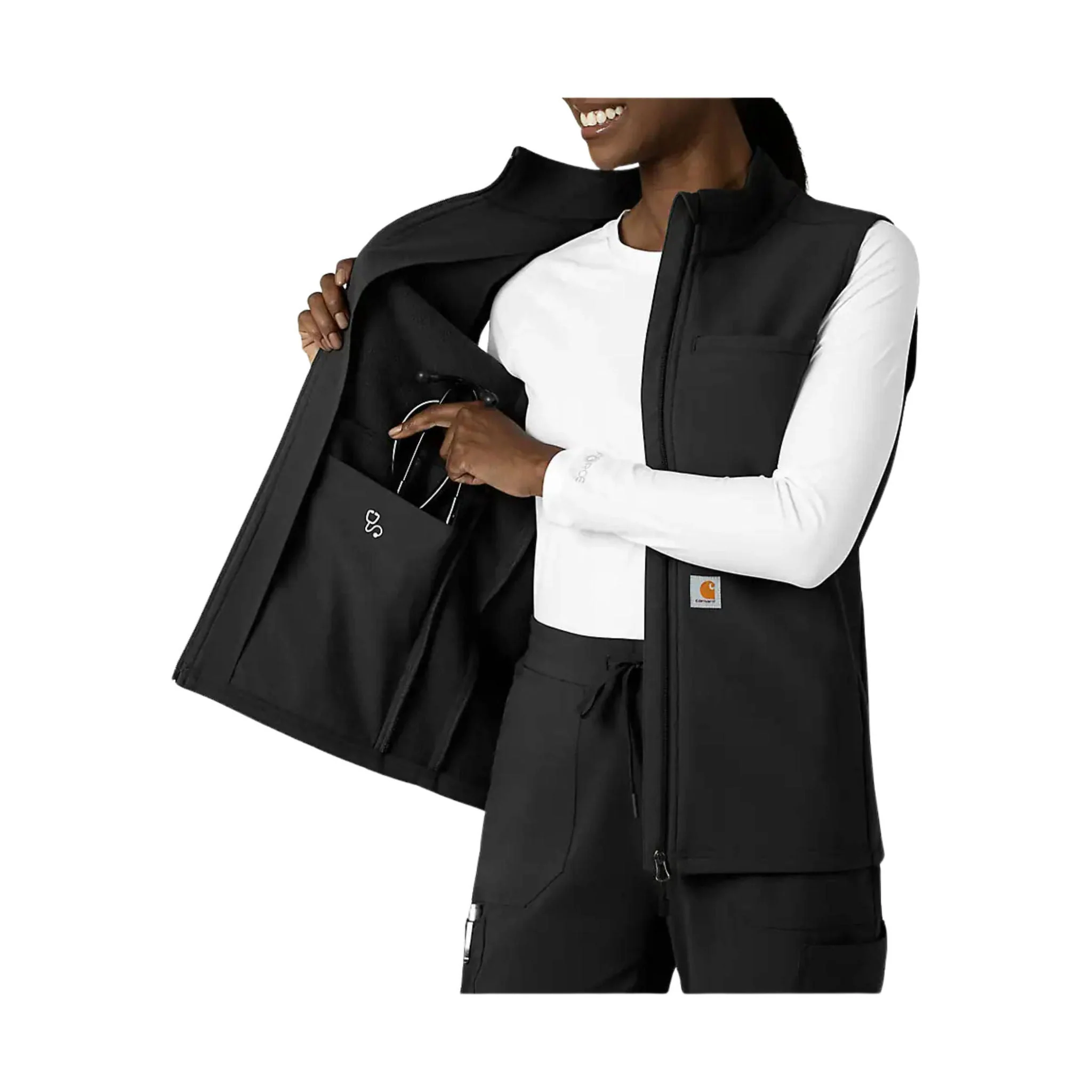 Carhartt Women's Rugged Flex Bonded Fleece Vest - Black - Image 2