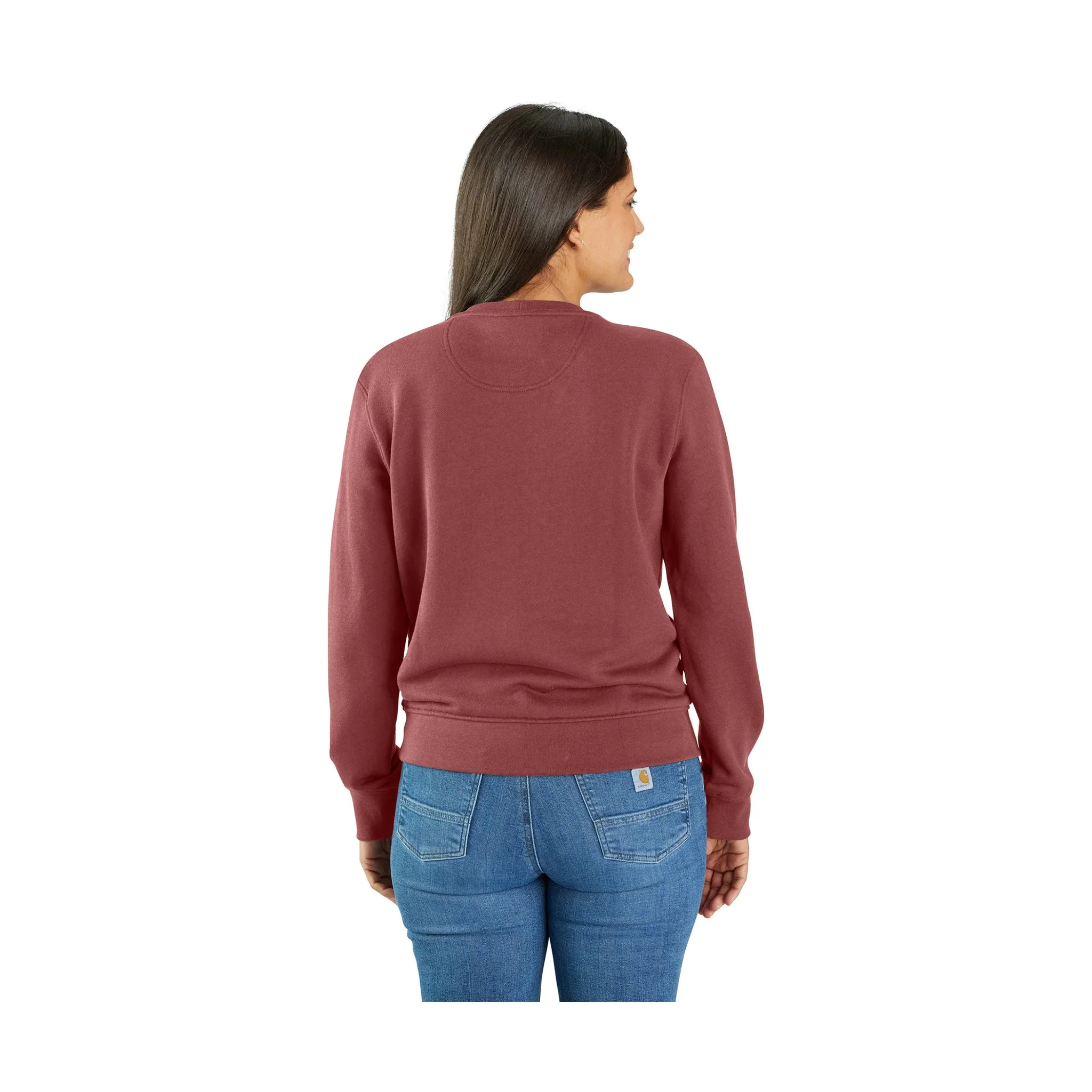 Carhartt Women's Tencel Fiber Series Relaxed Fit French Terry Crewneck Sweatshirt - Barnwood - Image 2