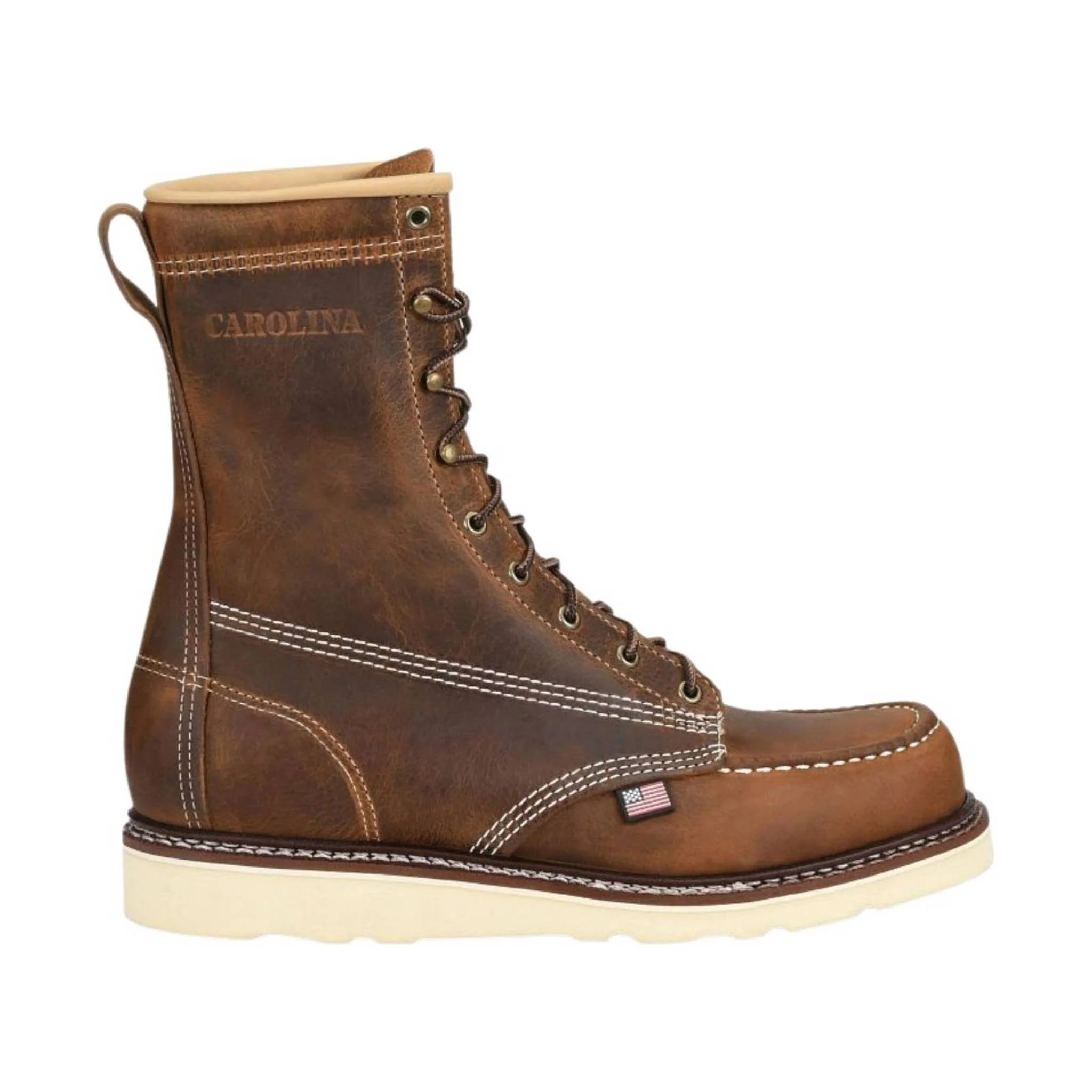 Carolina Men's 8 Inch AMP Moc Soft Toe Wedge Work Boot - Dark Brown - Image 2