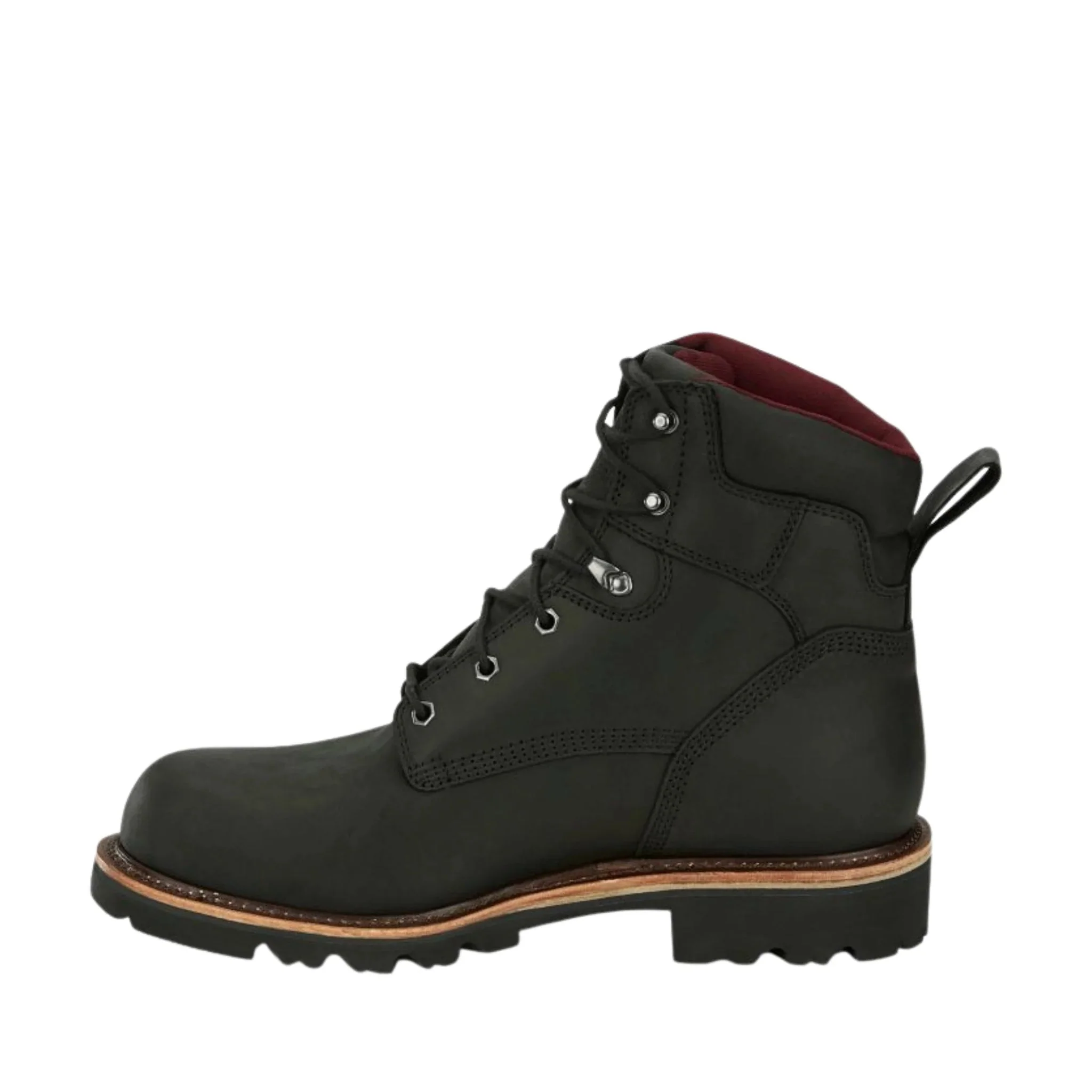 Chippewa Men's Super DNA 6 Inch Waterproof Lace Up Steel Toe Work Boots - Black - Image 3