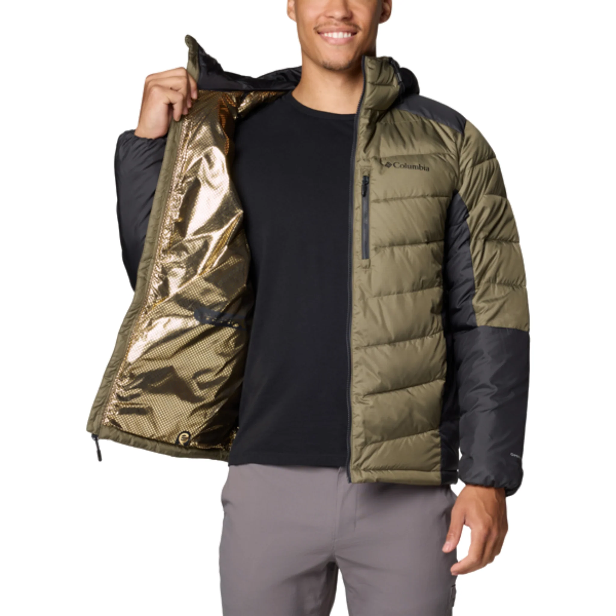 Columbia Men's Labyrinth Loop II Hooded Jacket - Stone Green/Shark - Image 2