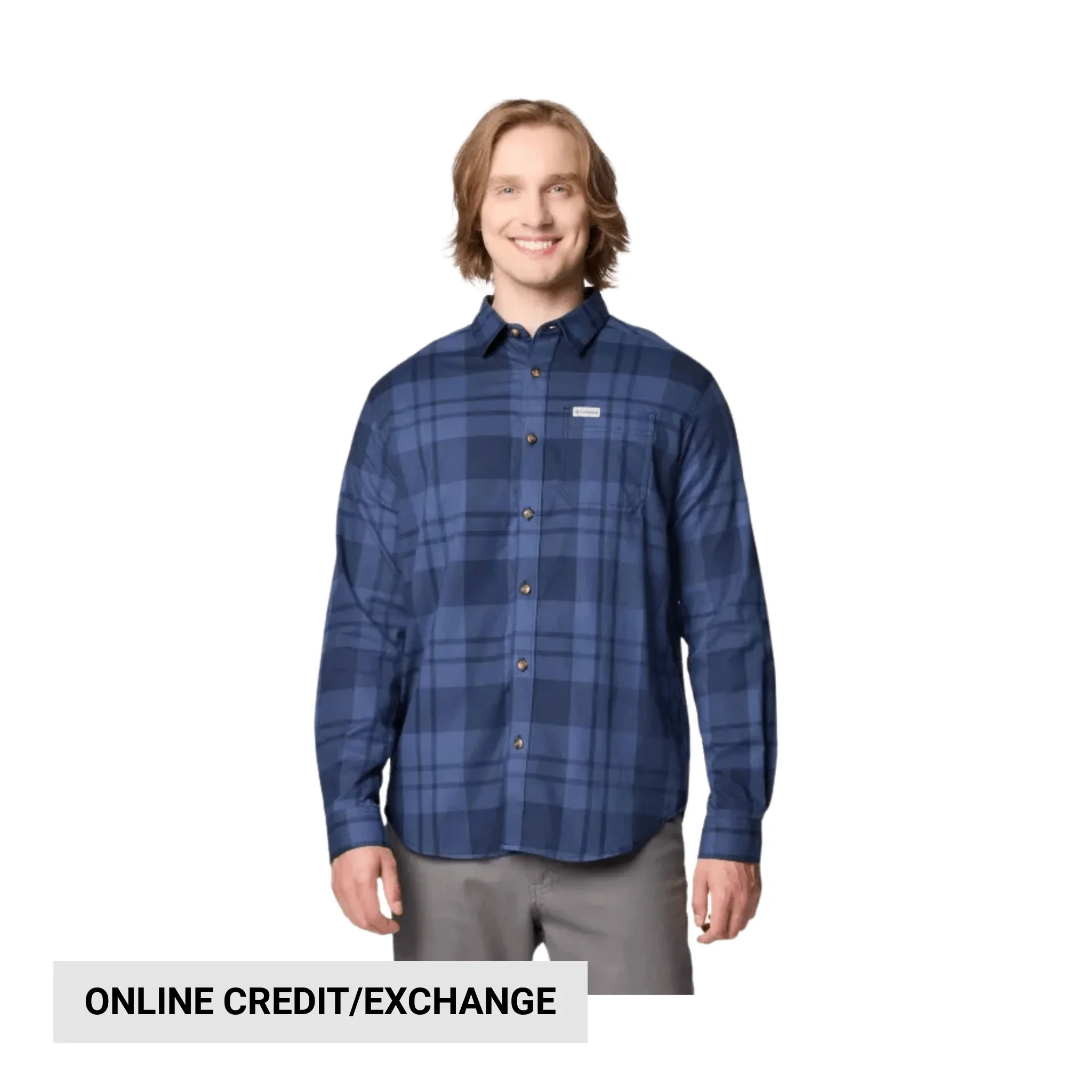 Columbia Men's Vapor Ridge III Long Sleeve Shirt - Collegiate Navy Rivercrossing Plaid