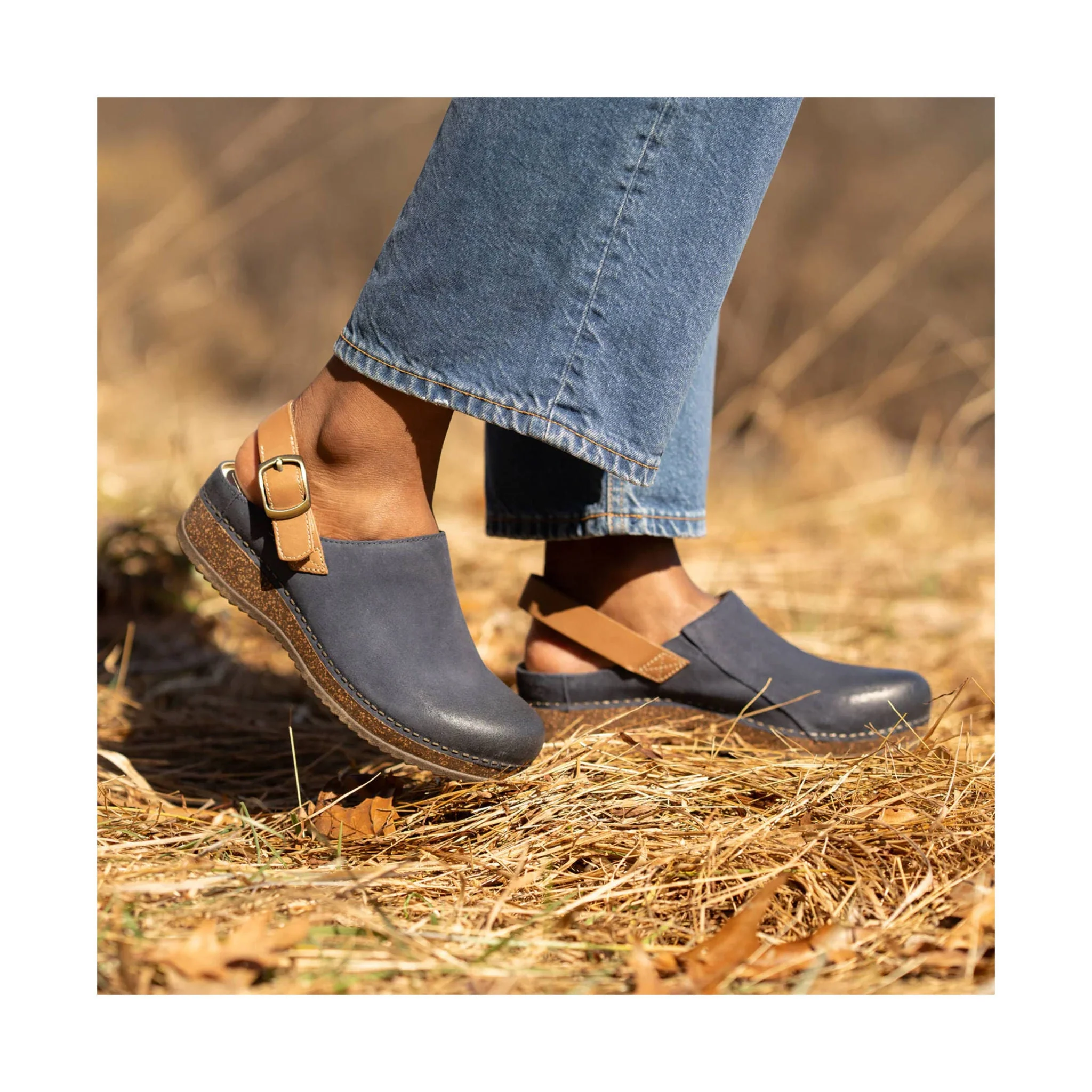 Dansko Women's Merrin Shoes - Blue Burnished Suede Mule - Image 6