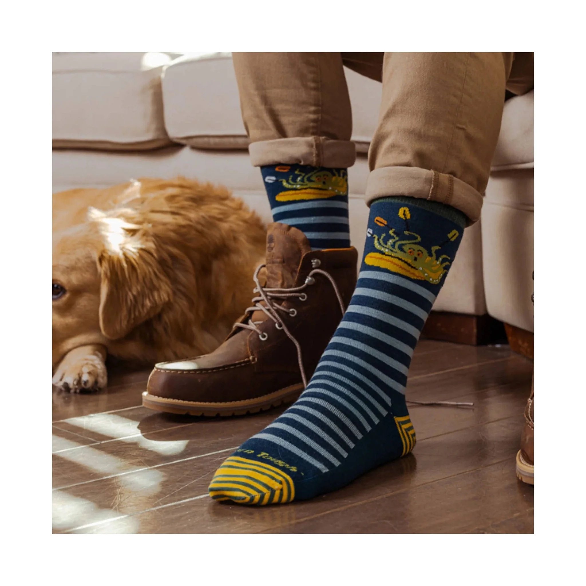 Darn Tough Vermont Men's Animal Haus Lightweight Lifestyle Sock - Dark Teal - Image 3