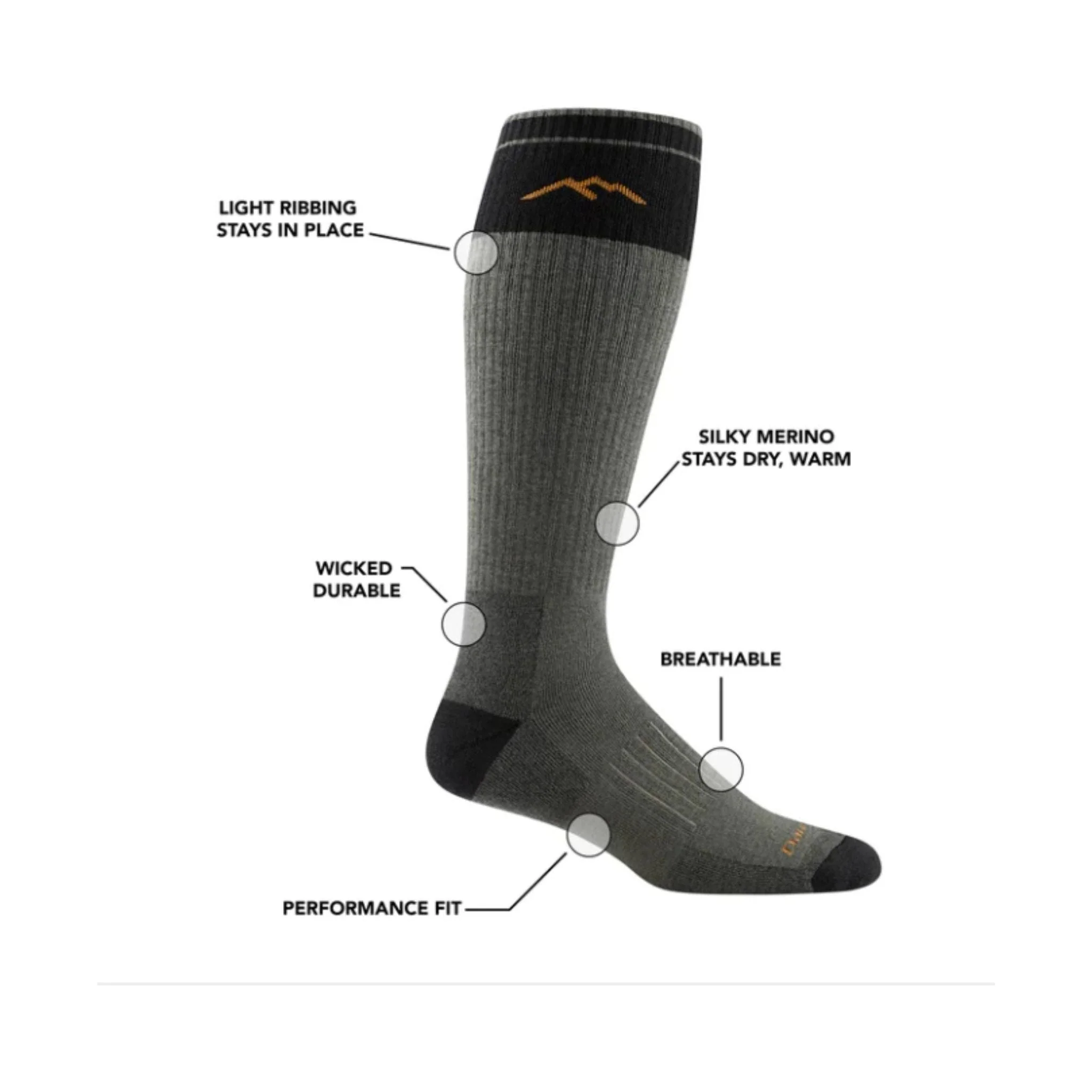 Darn Tough Vermont Men's Over the Calf Heavyweight Hunting Sock - Forest - Image 2