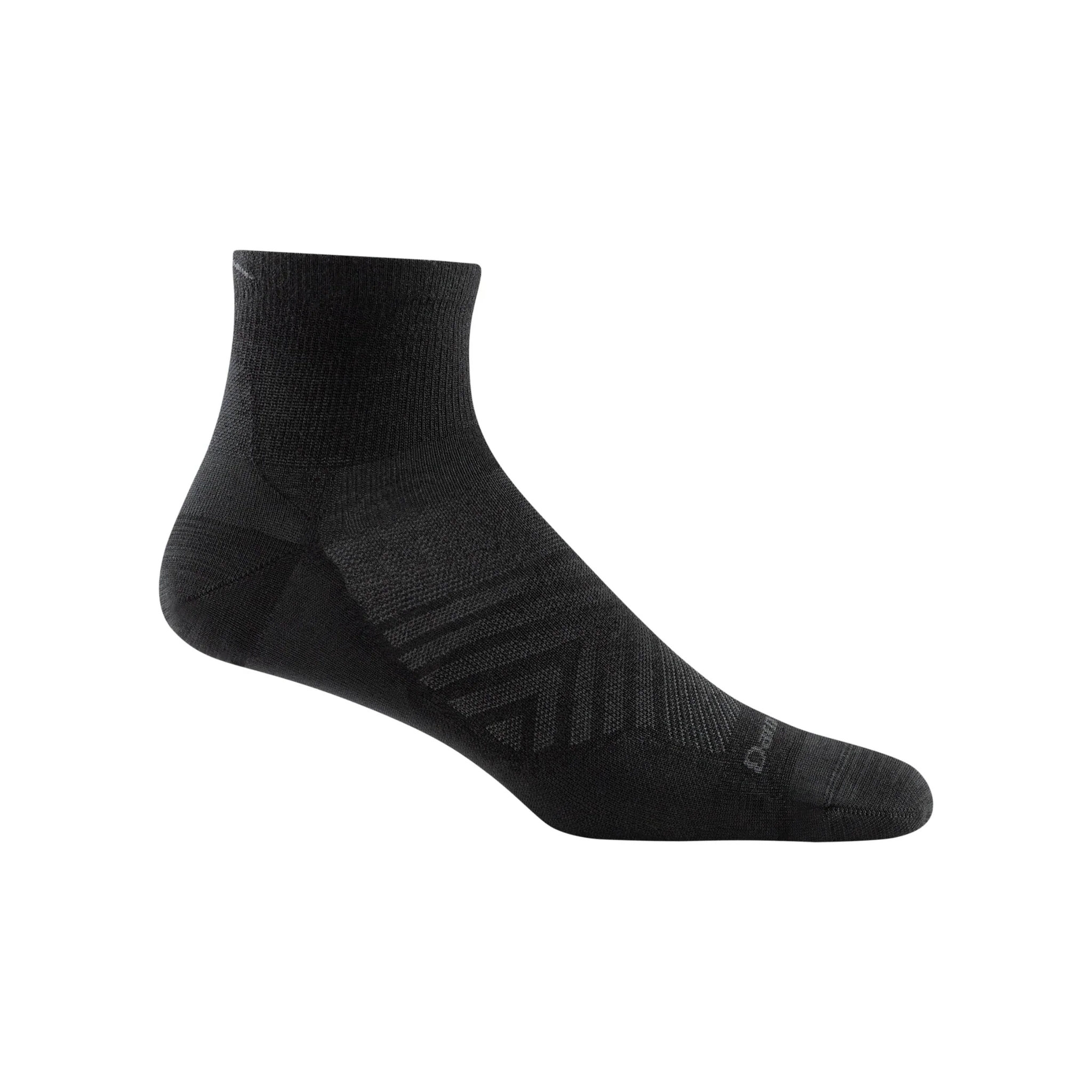 Darn Tough Vermont Men's Run Quarter No Cushion Ultra Lightweight Running Sock - Black