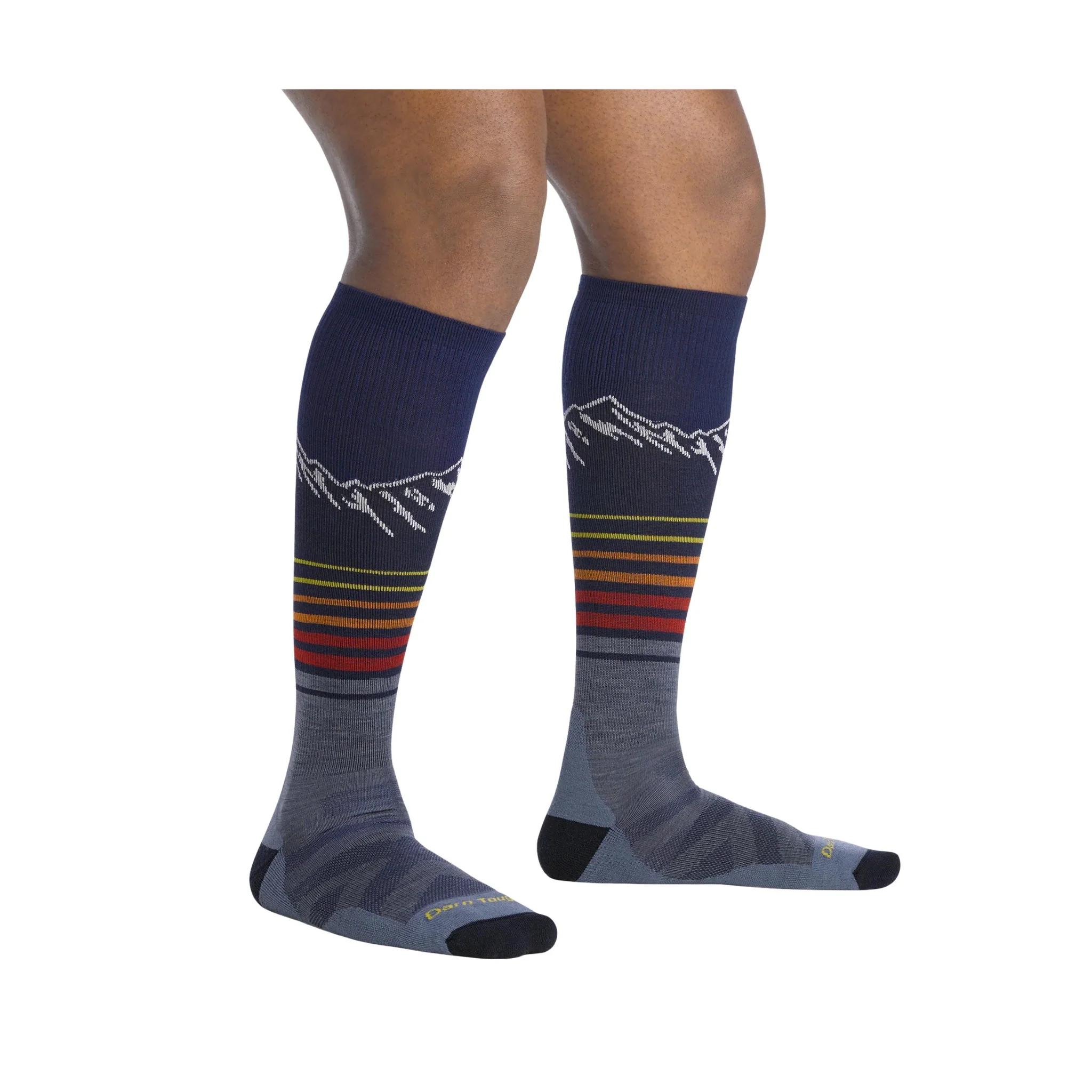 Darn Tough Vermont Men's Steep Lines Over The Calf Lightweight Ski and Snowboard Socks - Eclipse - Image 2